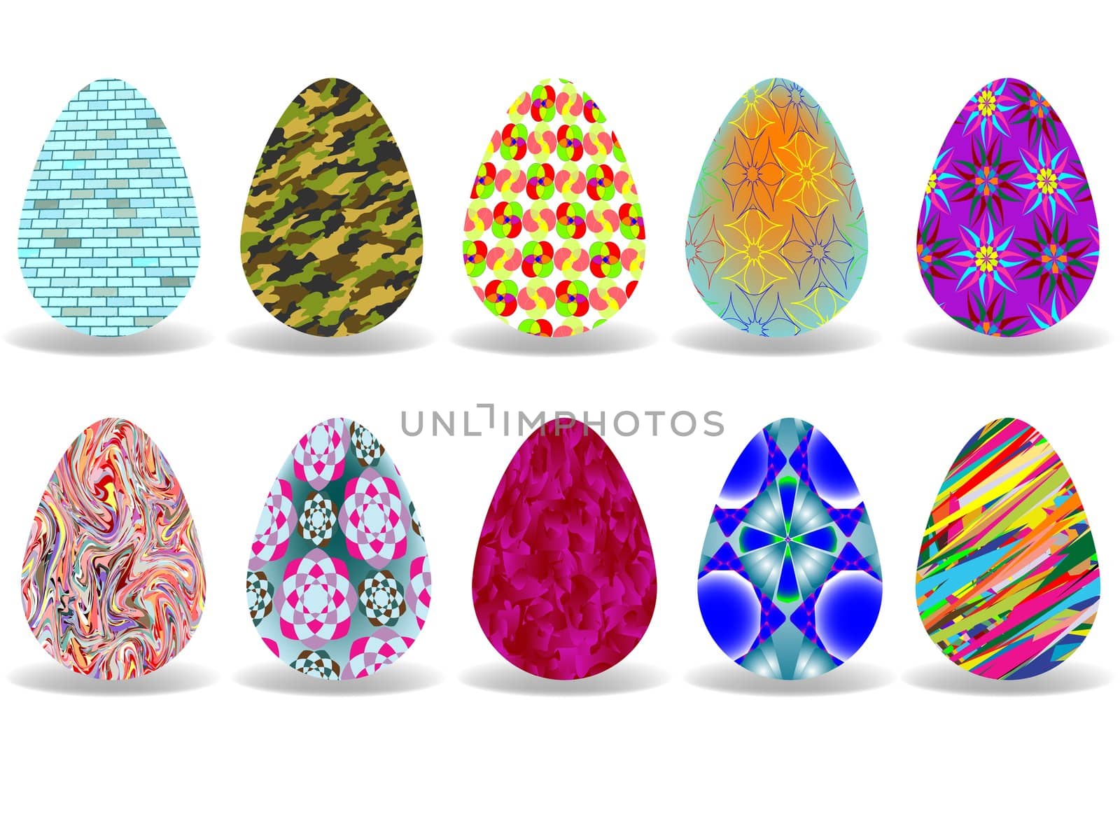 easter eggs design over white background, abstract vector art illustration