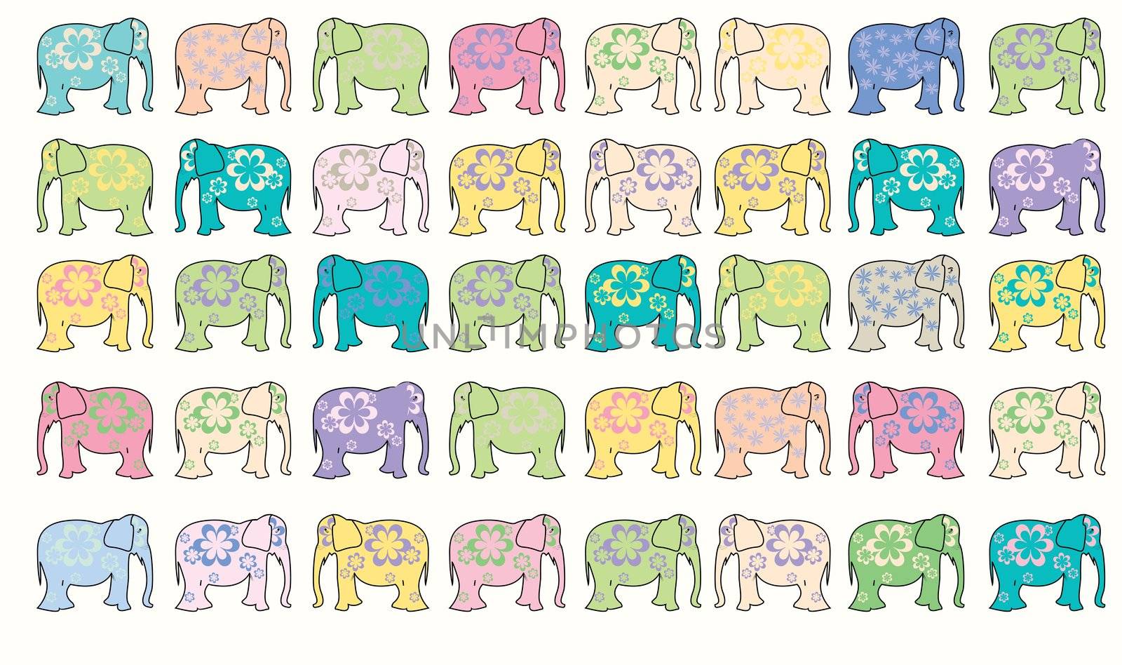 elephant vector background, vector art illustration