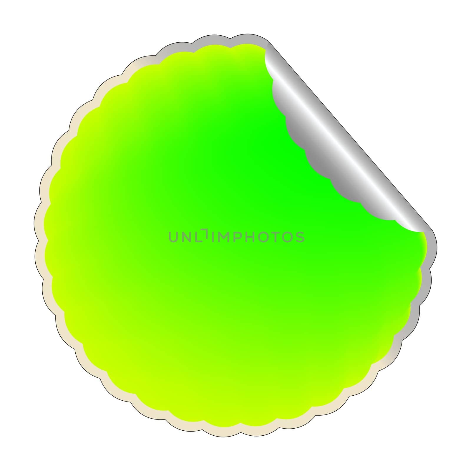 flowerish green label 2, vector art illustration
