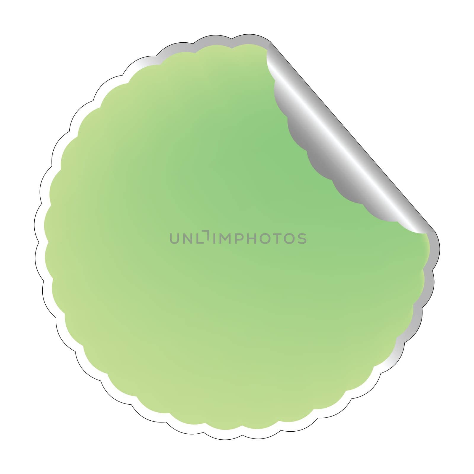 flowerish light green label, vector art illustration