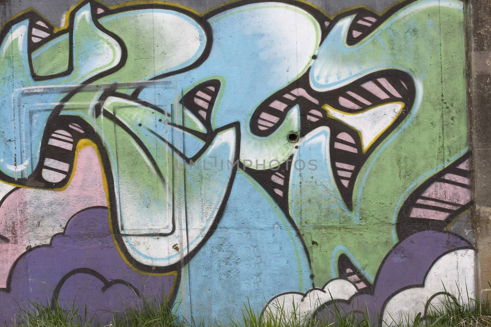 Grafitti on a wall located in Anyang Seoul Korea.