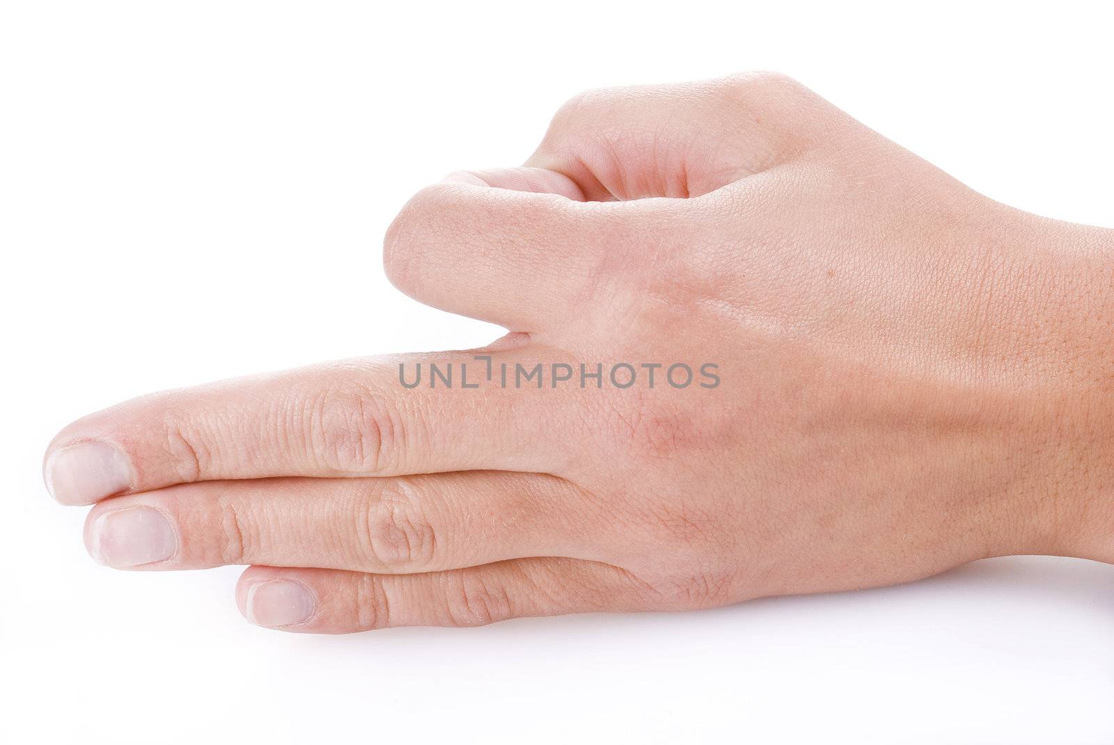 female hand isolated on a white background