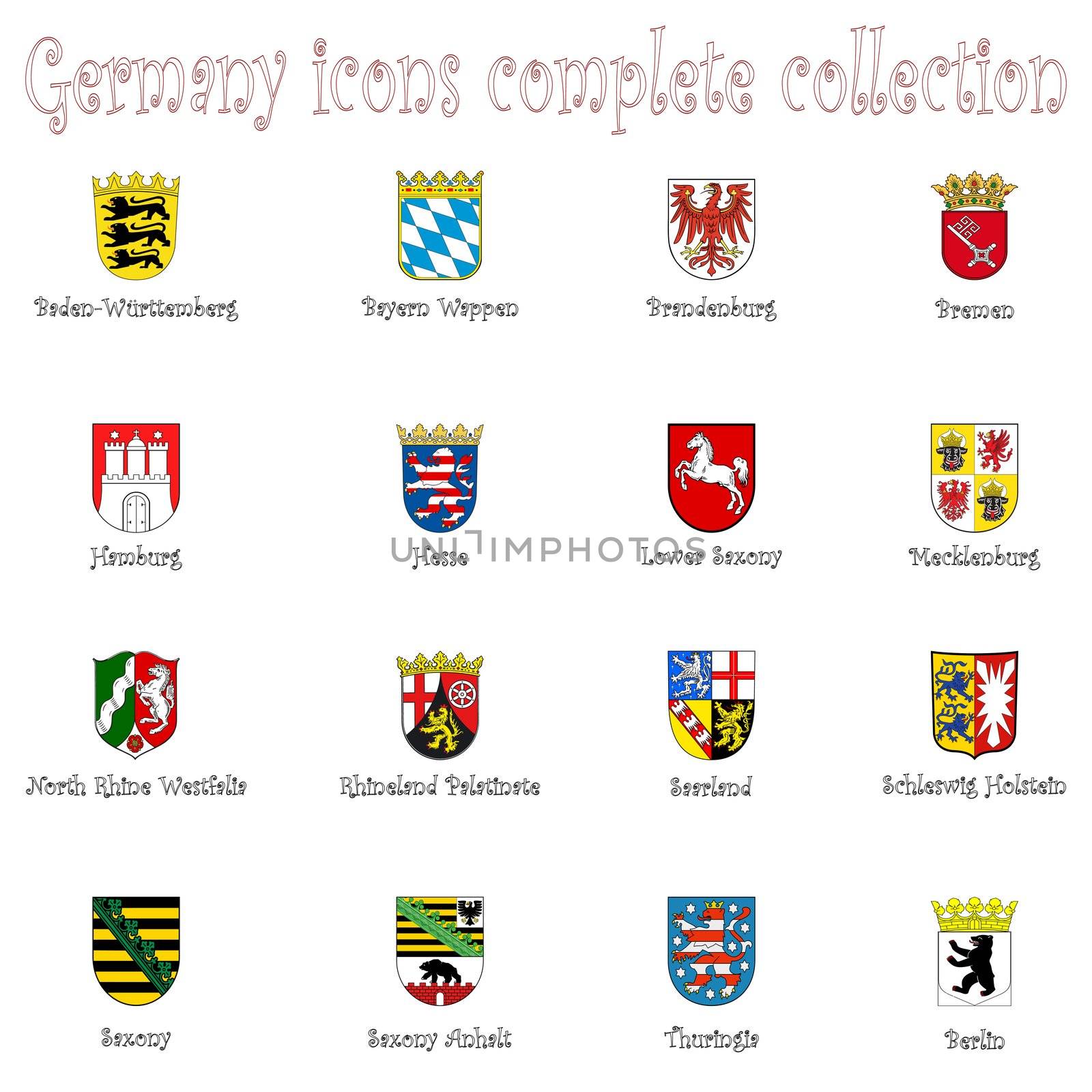 germany icons collection against white by robertosch