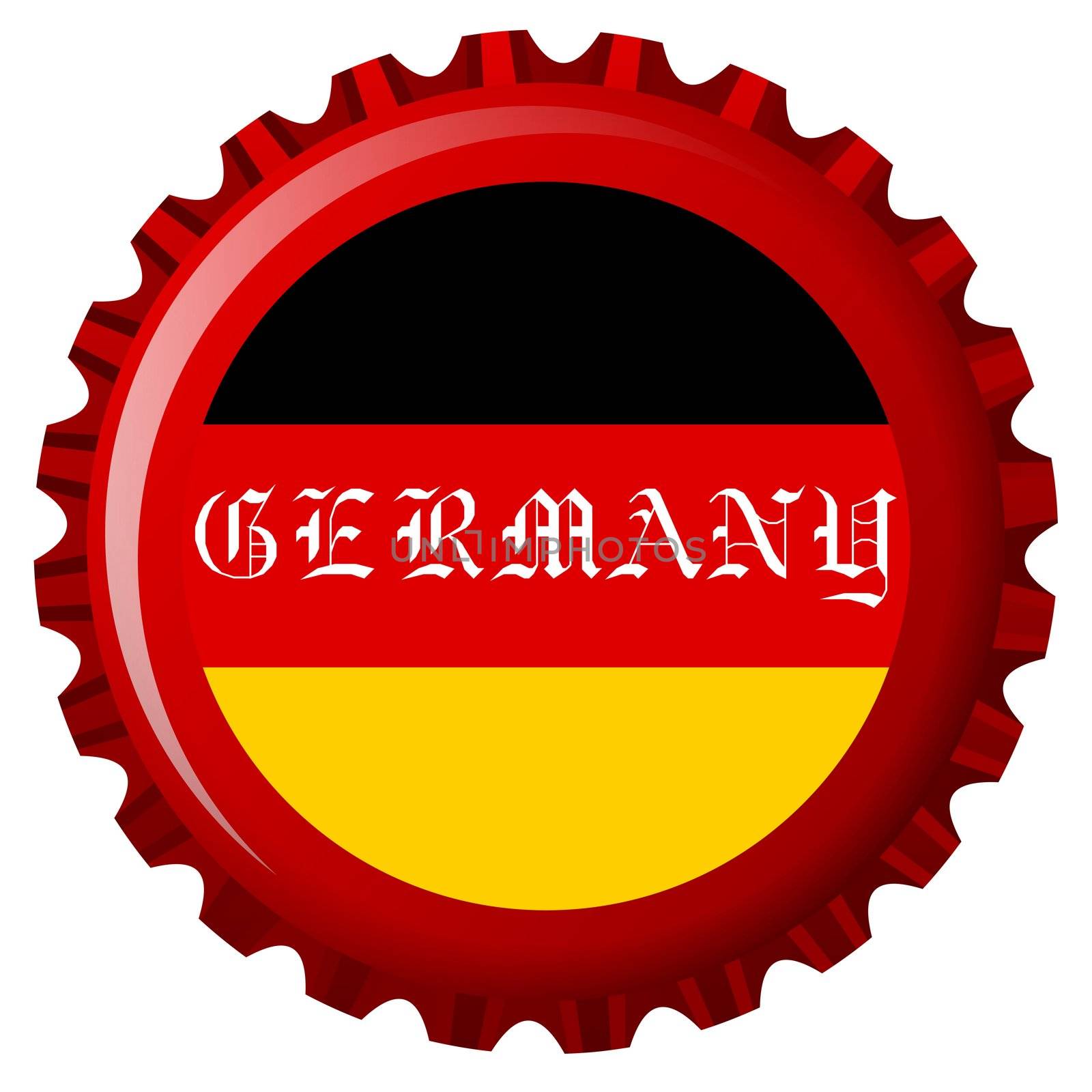 germany stylized flag on bottle cap by robertosch