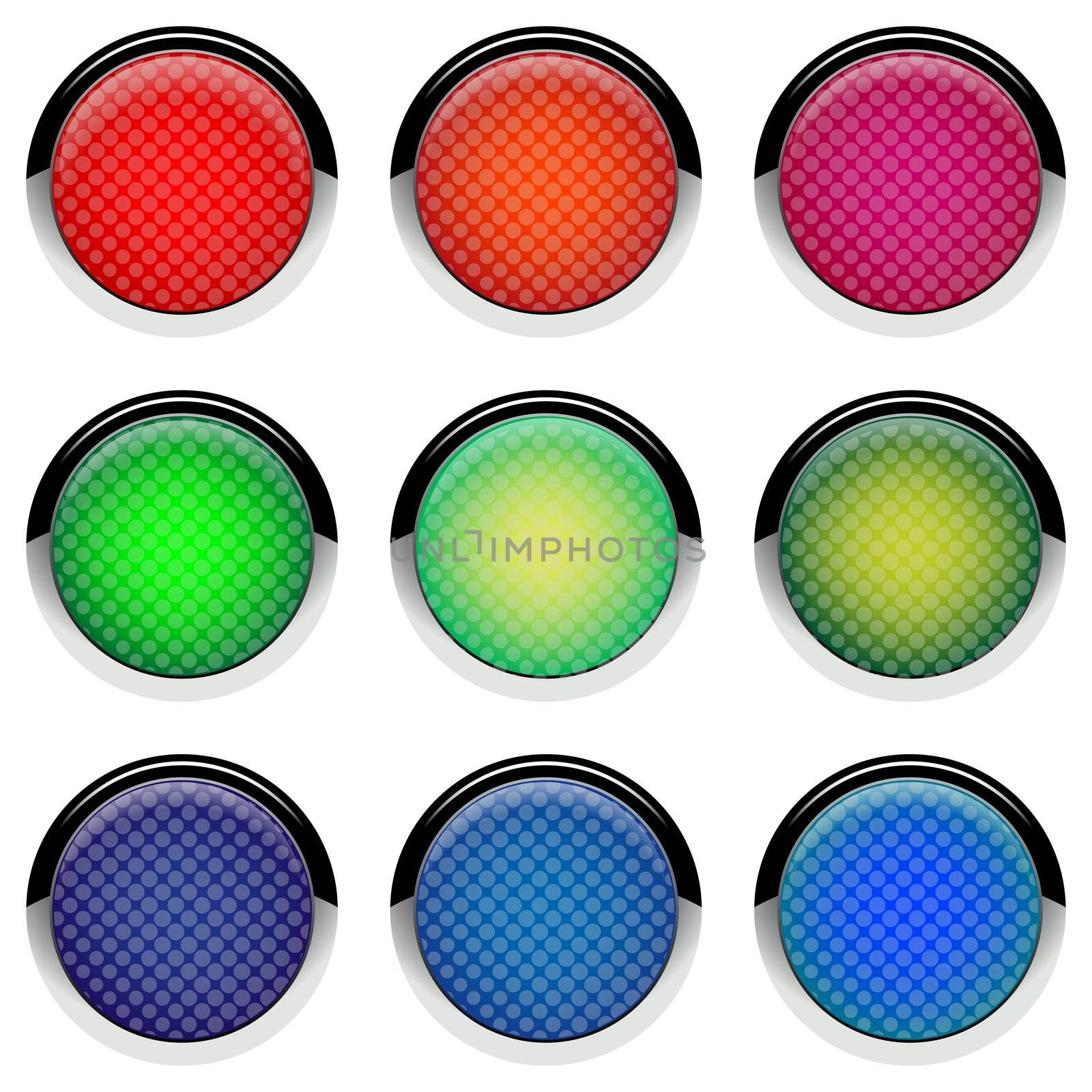 glossy web buttons against white background, abstract vector art illustration