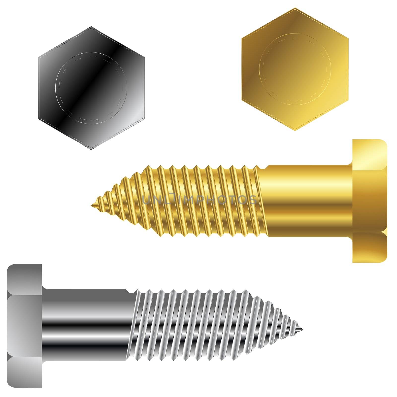 gold and silver screws by robertosch