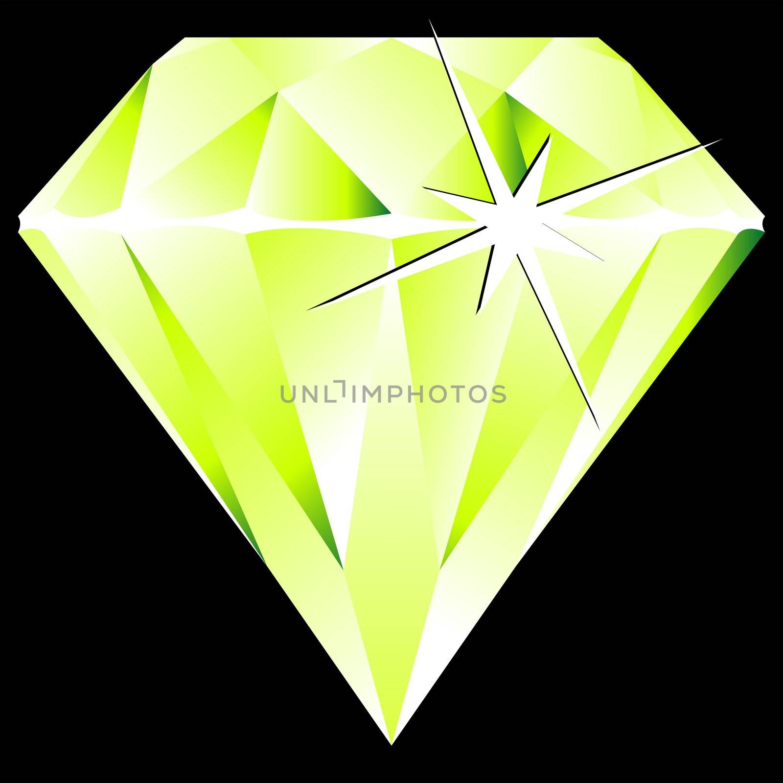 green diamond against black by robertosch