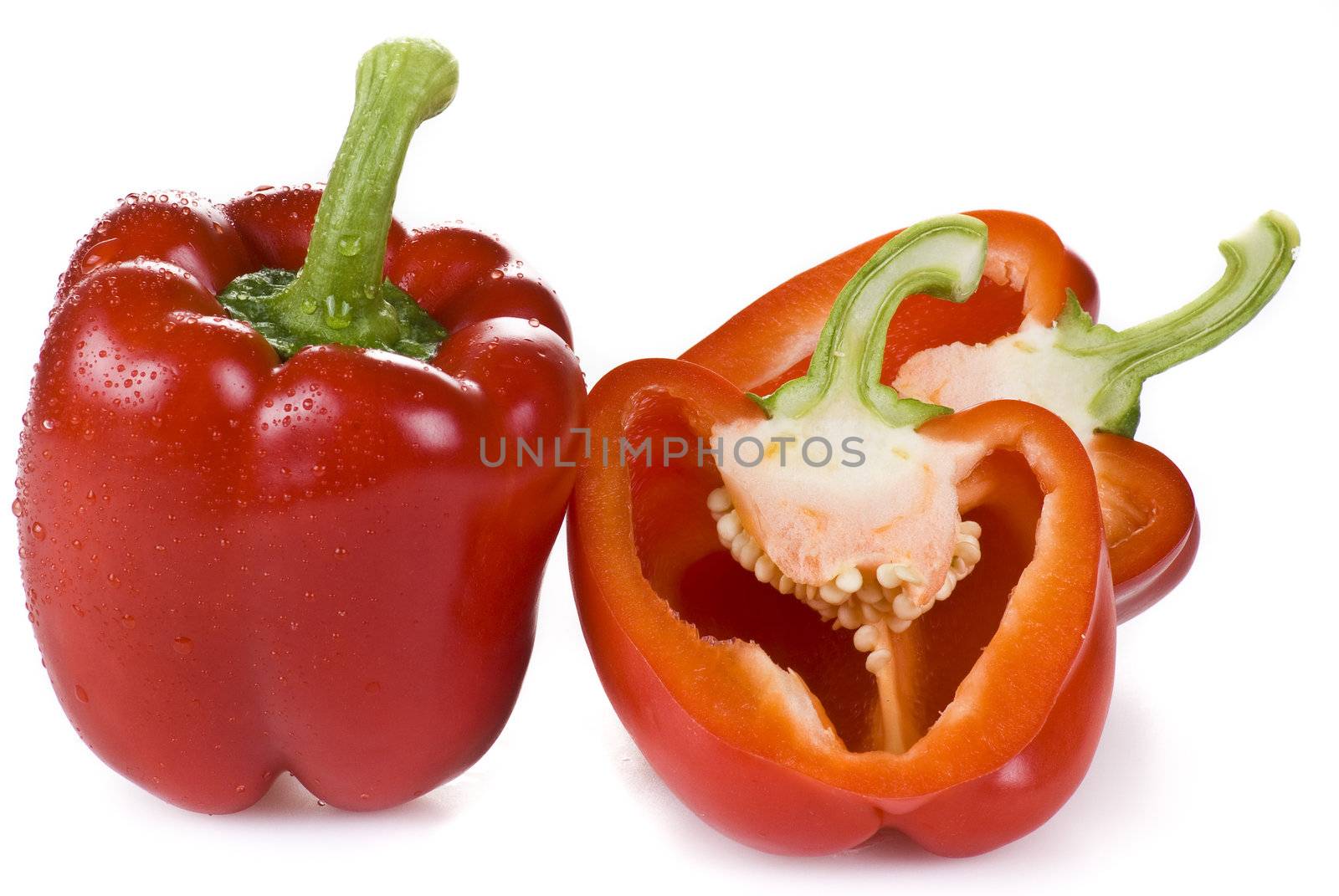 Red peppers isolated on white background