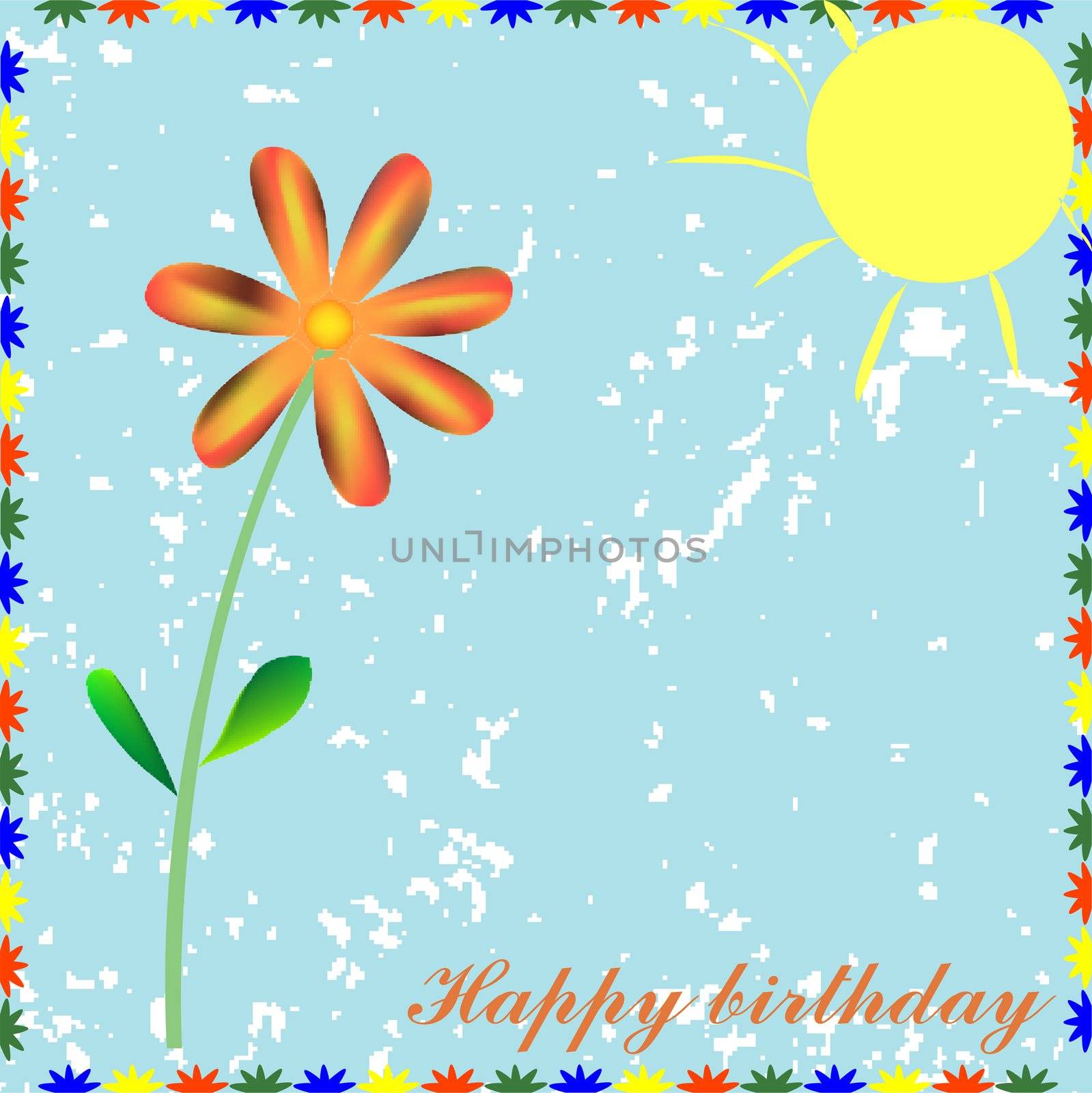 happy birthday card, vector illustration