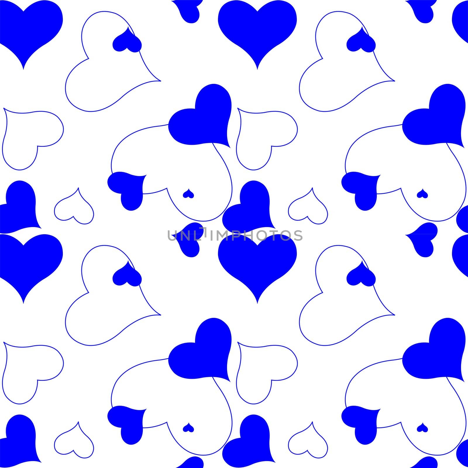 heart blue pattern, vector art illustration