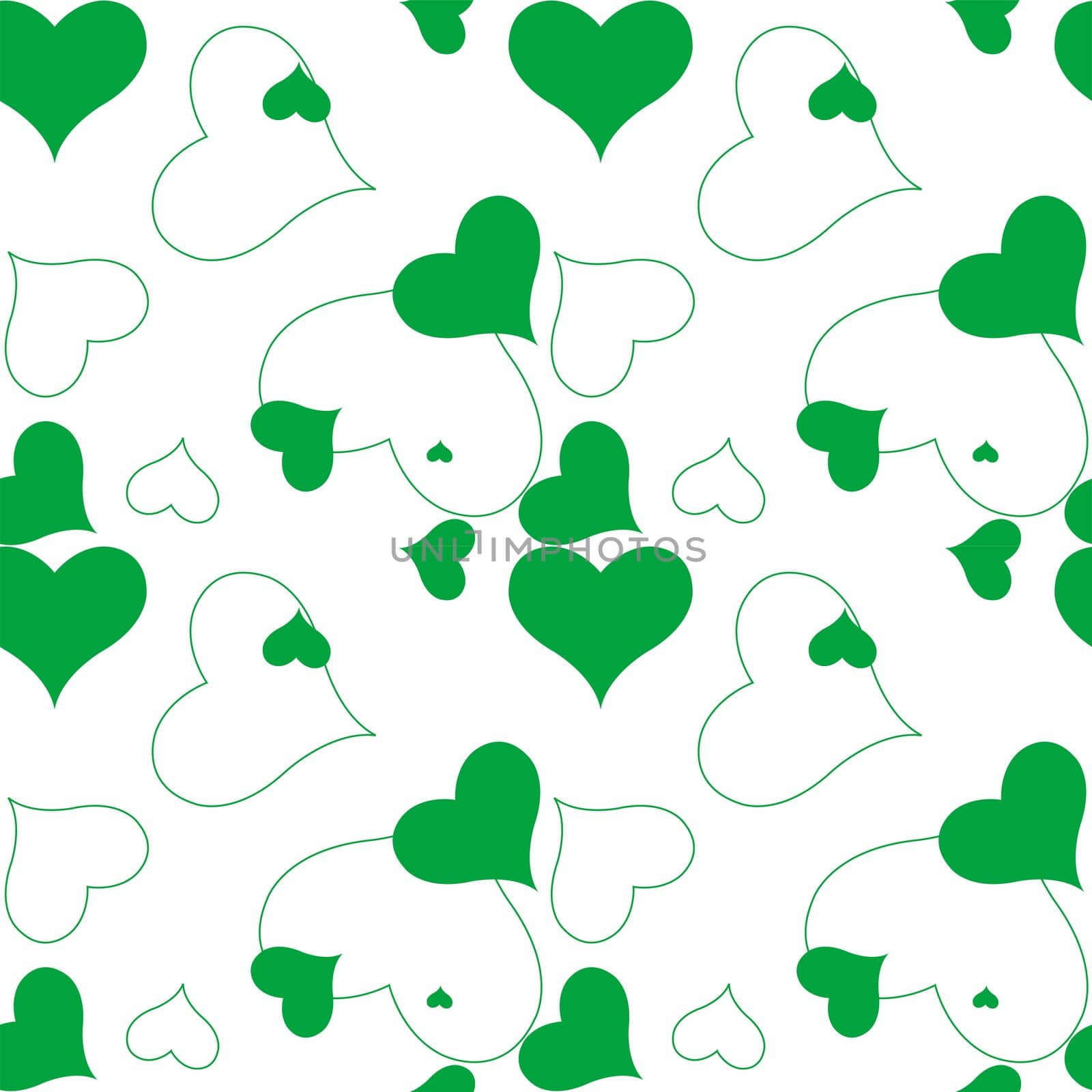 heart green pattern, vector art illustration