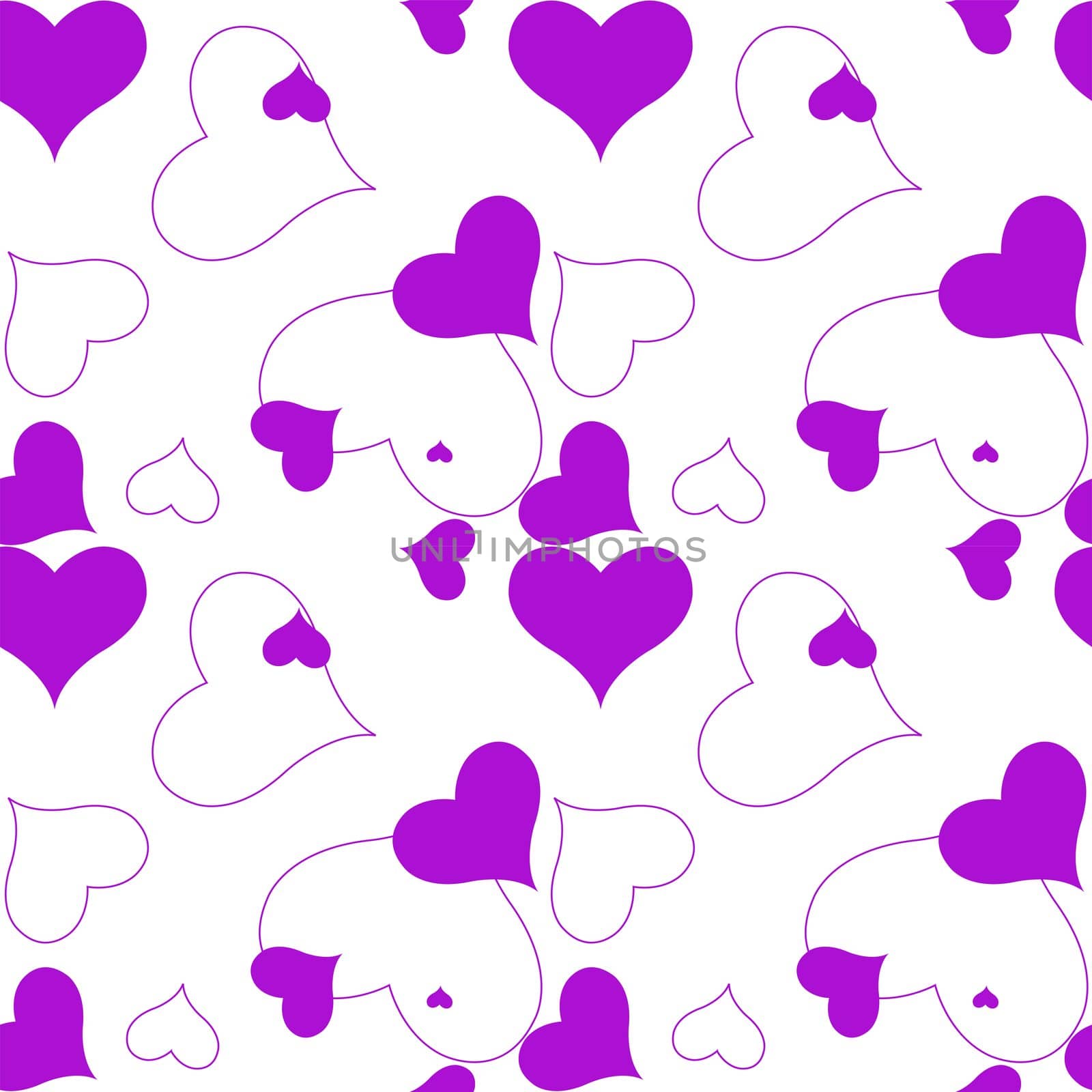 heart purple pattern, vector art illustration