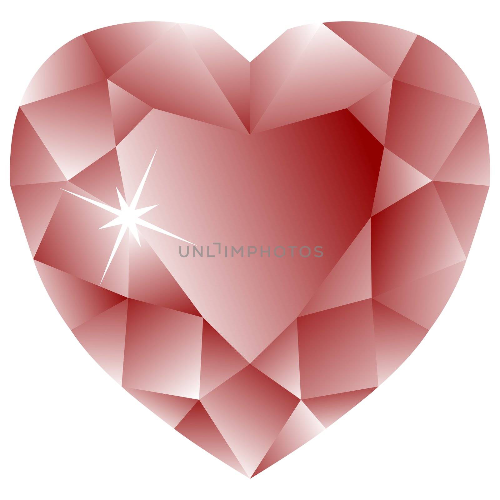 heart shape ruby against white by robertosch