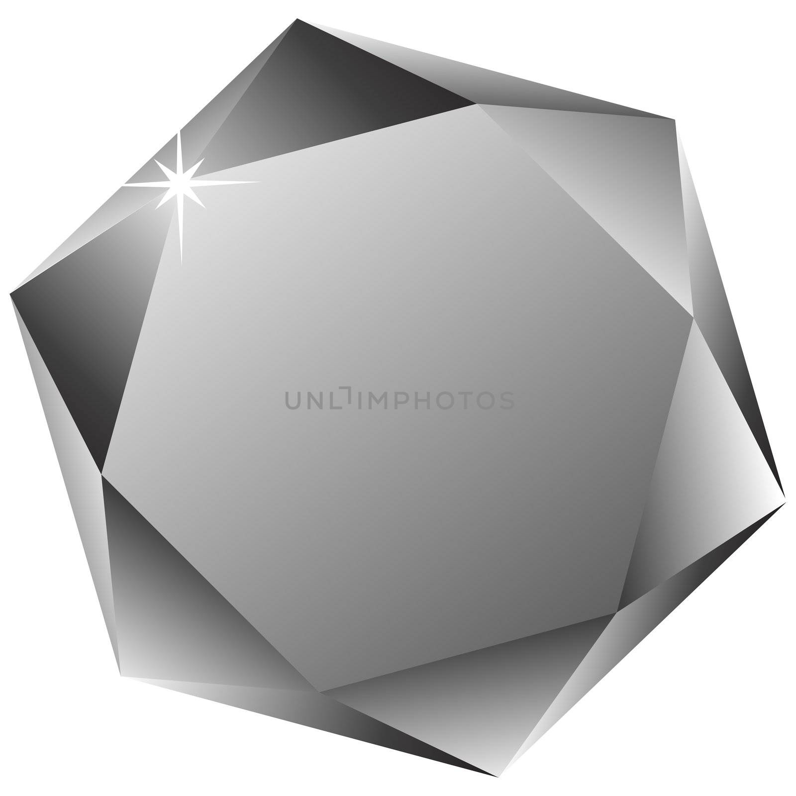 hexagonal diamond against white by robertosch