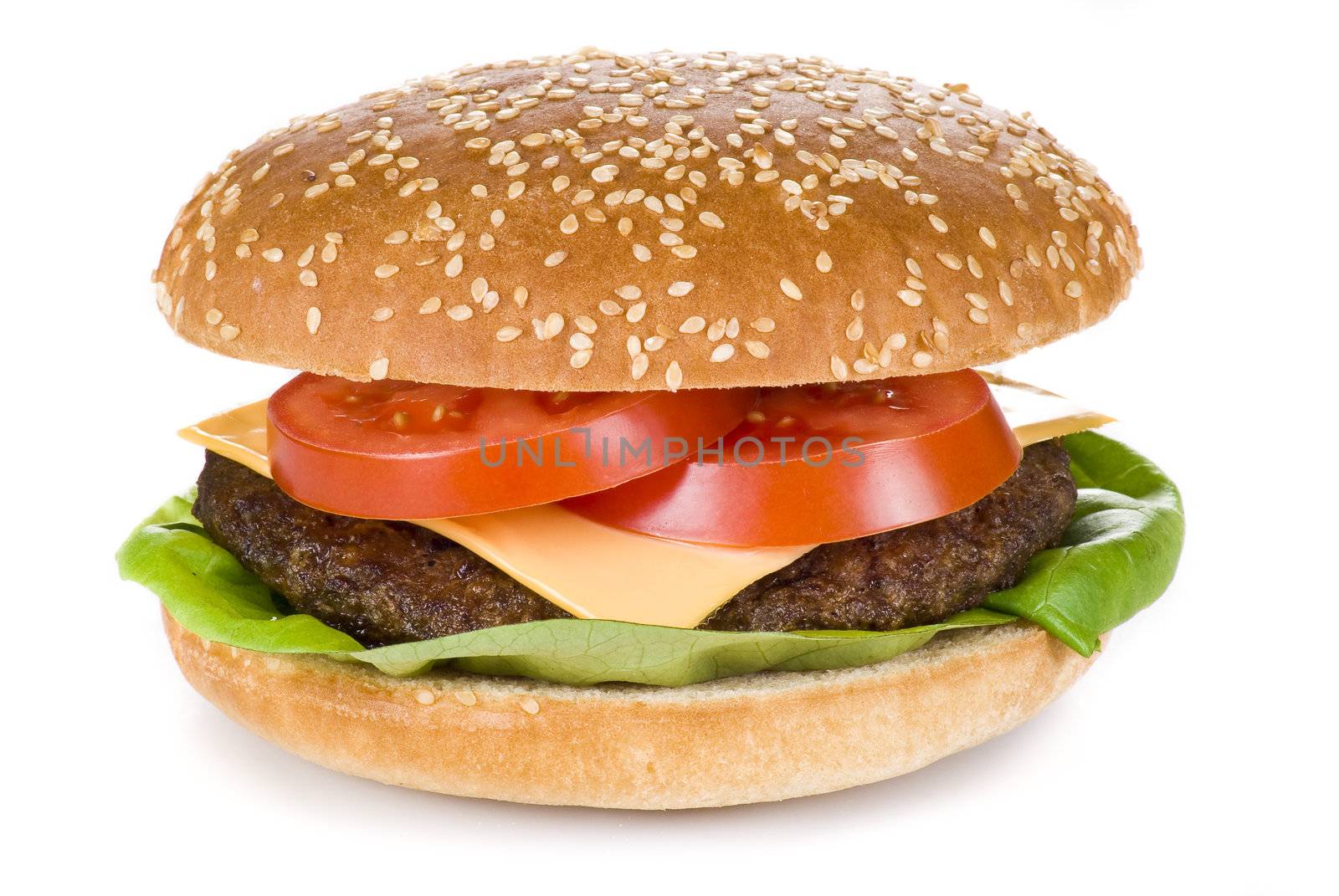 Beef burger isolated over white background