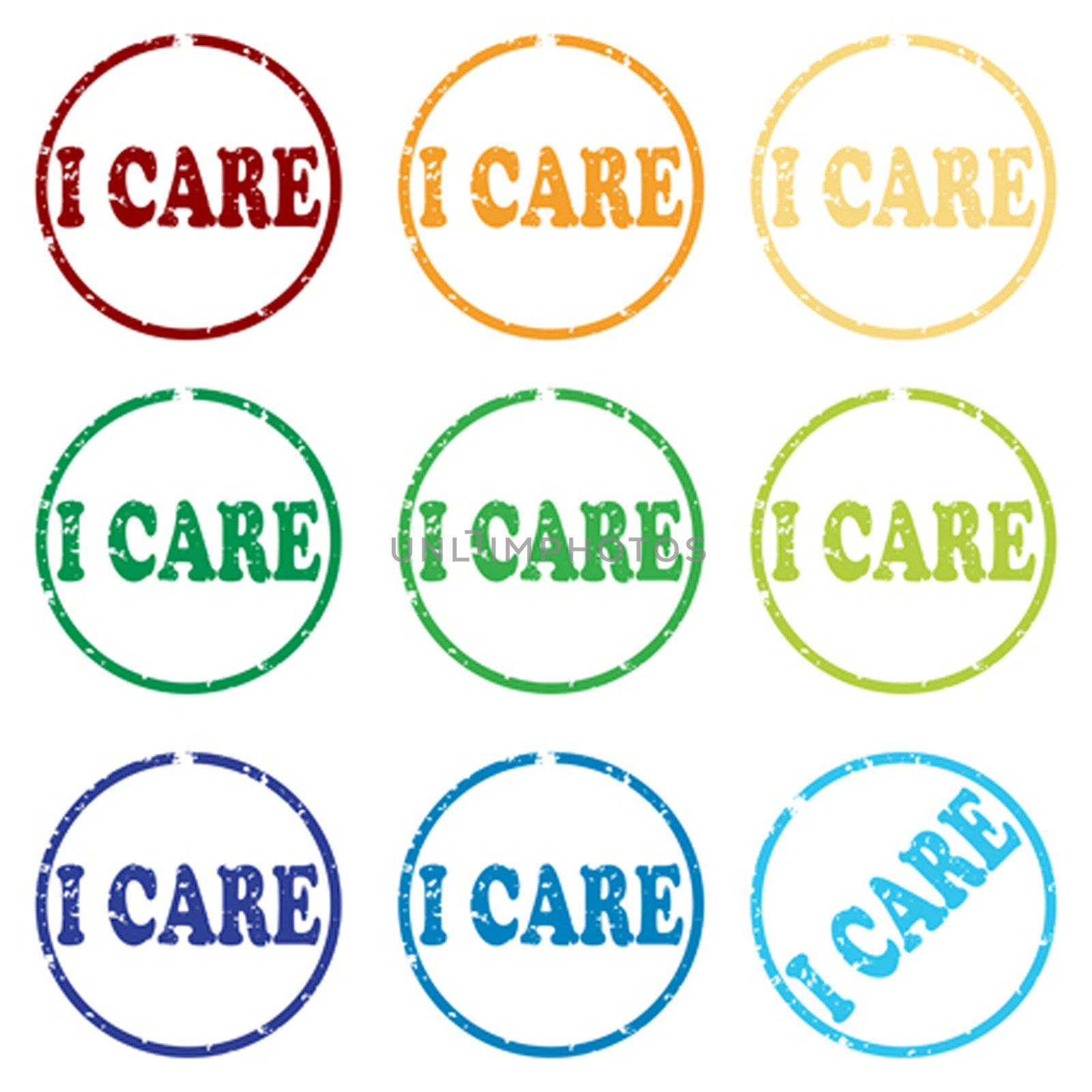 I care concept art, vector stamp illustration; more stamps and drawings in my gallery