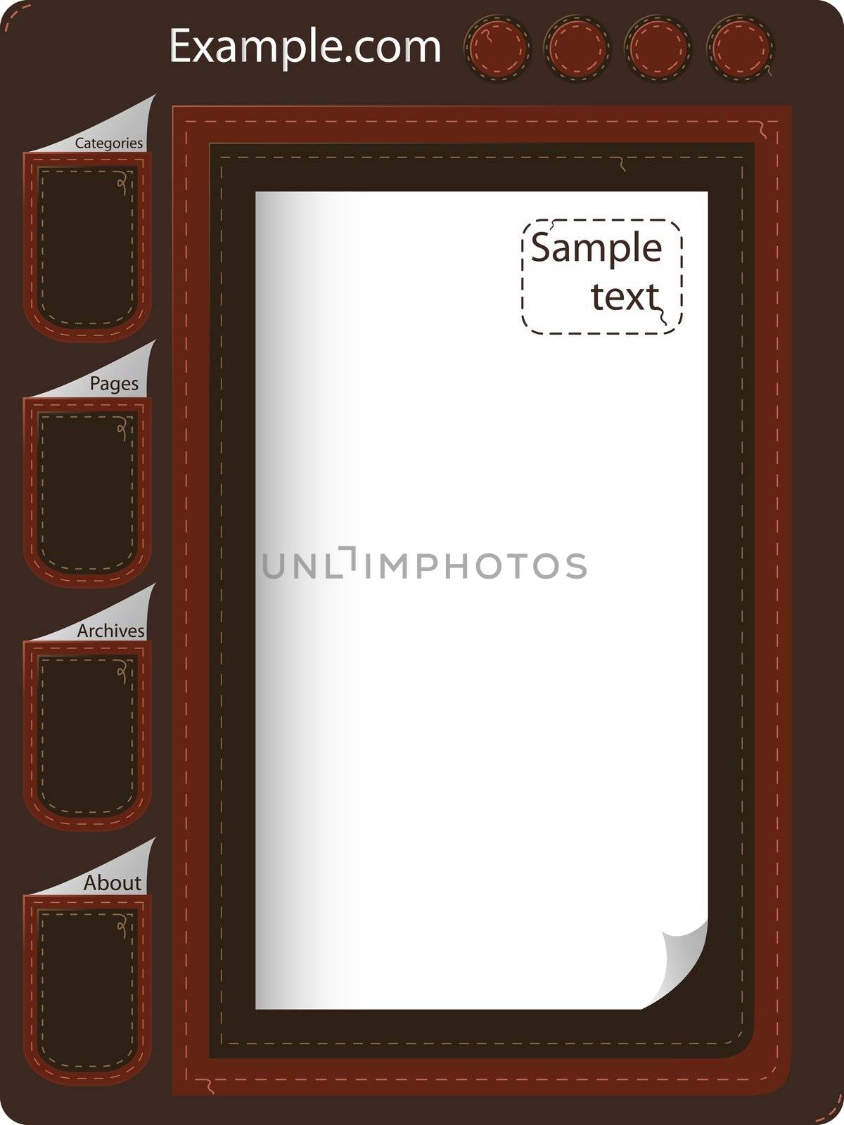 leather website design, abstract template; vector art illustration
