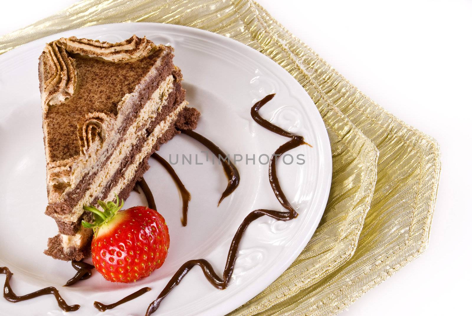 Tiramisu cake with strawberry by caldix