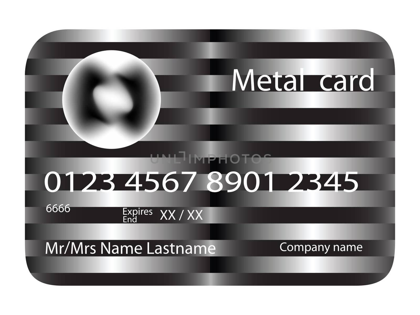 metal credit card, vector art illustration; more credit cards in my gallery