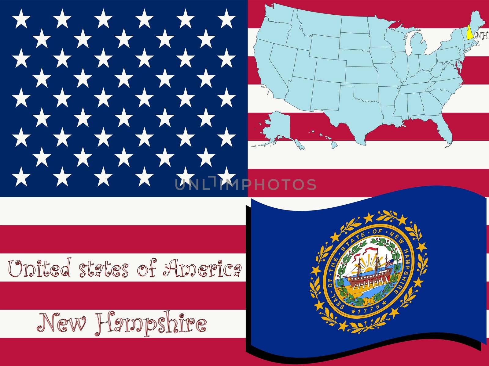 new hampshire state illustration by robertosch