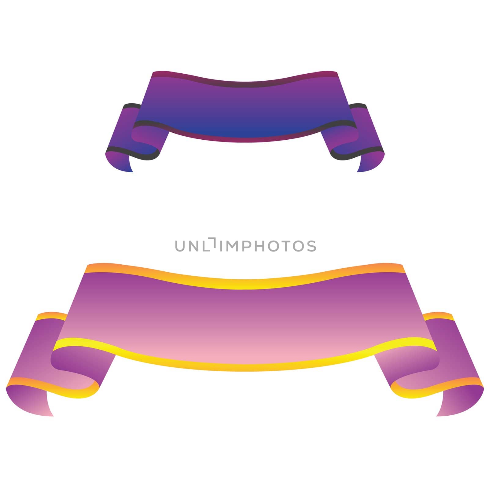 purple banners, vector art illustration; more drawings in my gallery