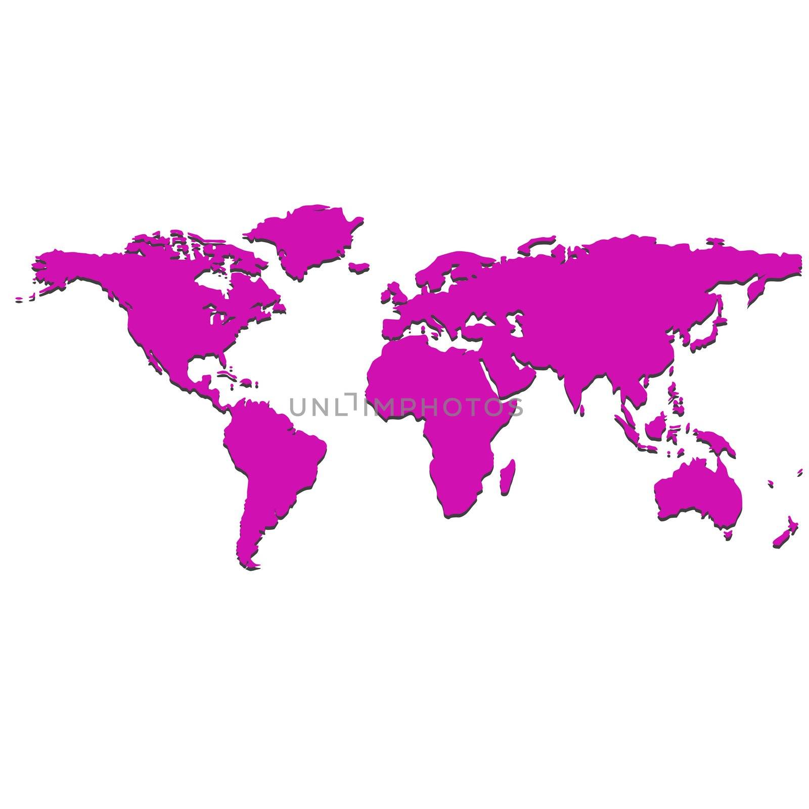 purple world map, vector art illustration