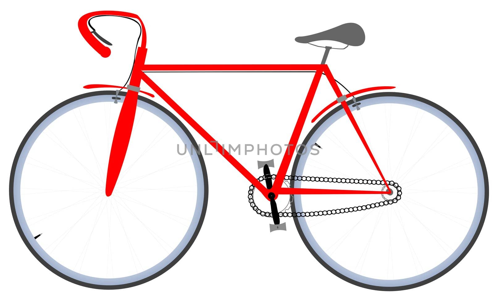 red bicycle, vector art illustration