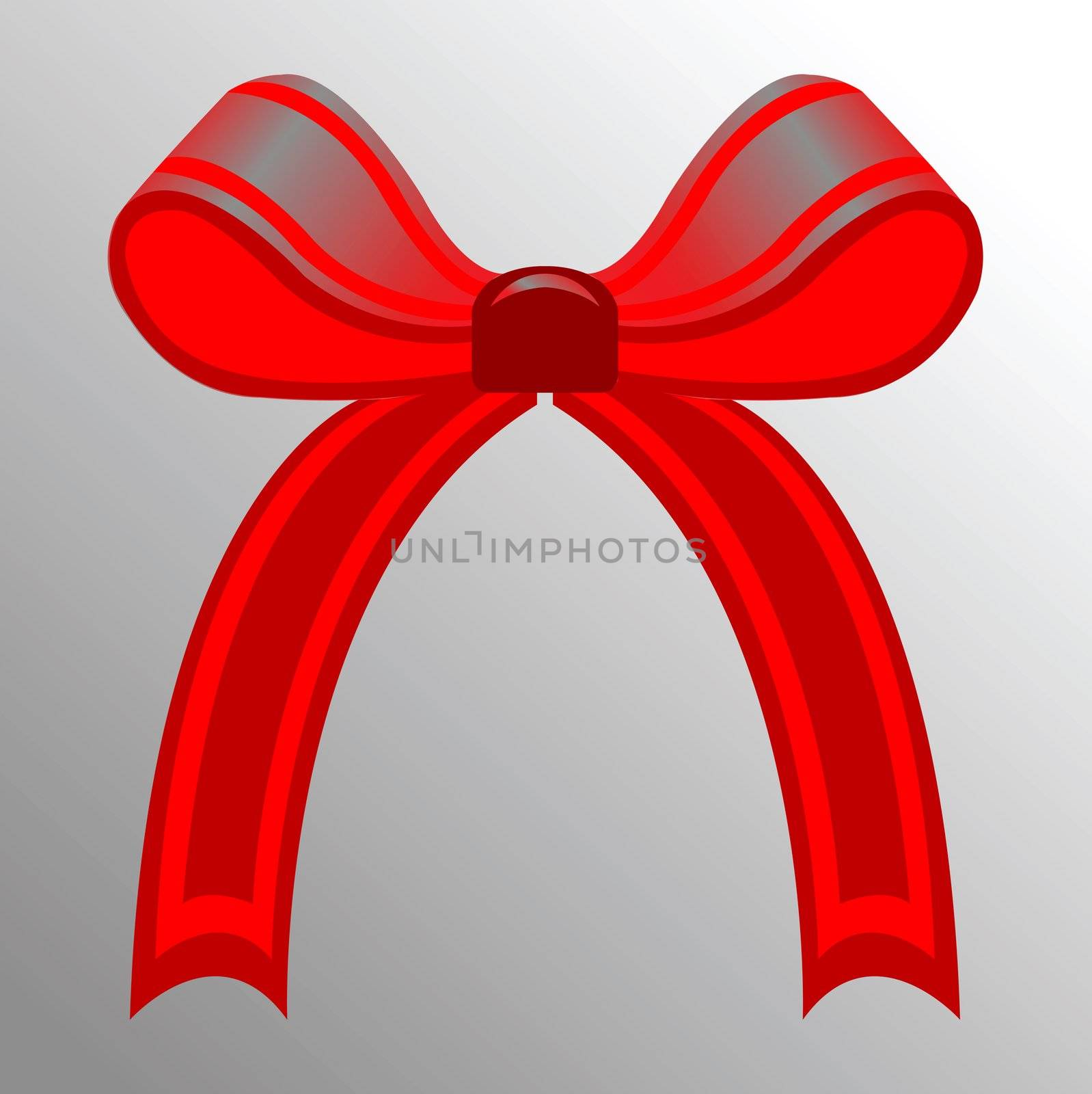 red ribbon, vector art illustration