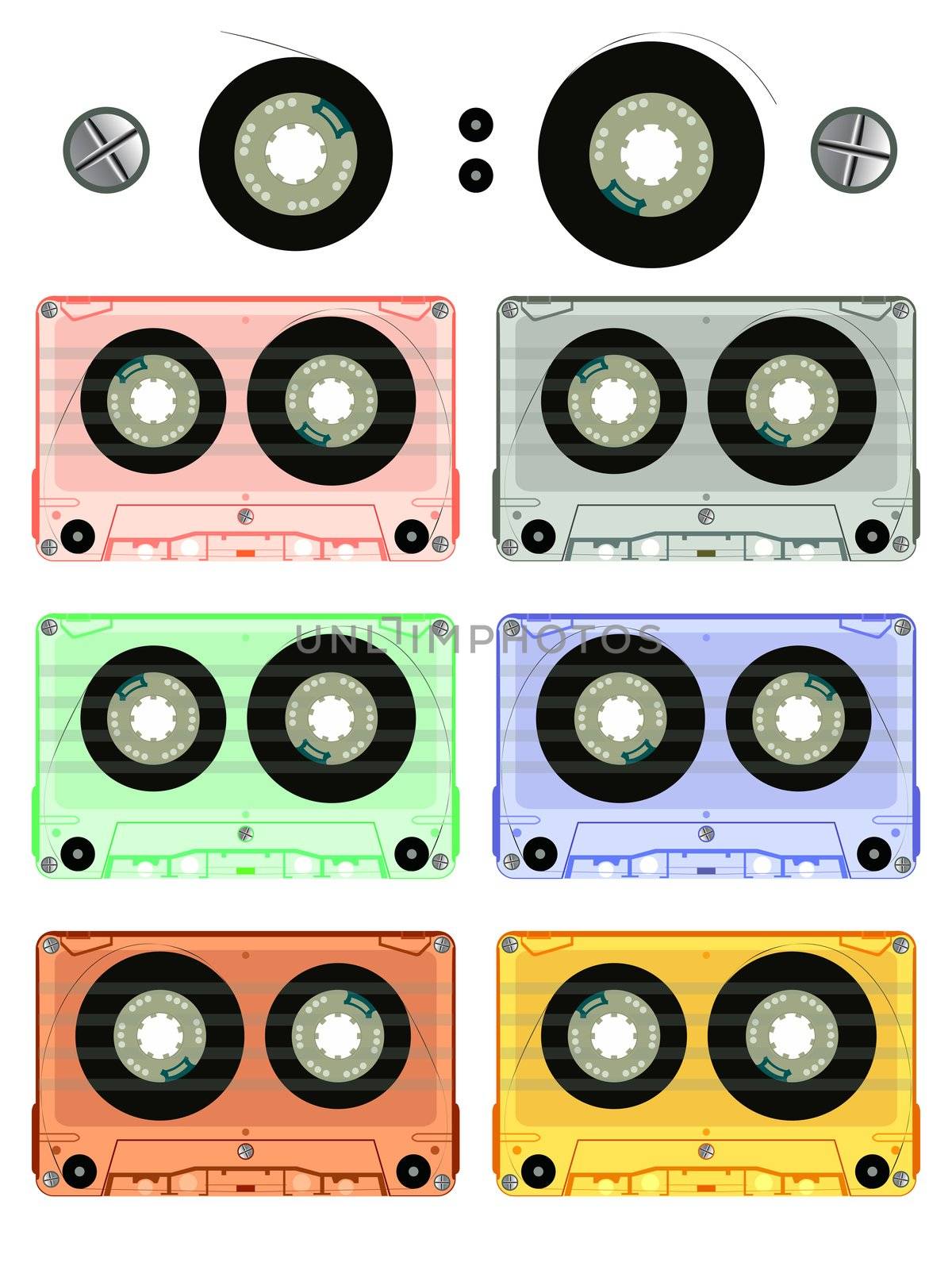 retro audio cassette set by robertosch