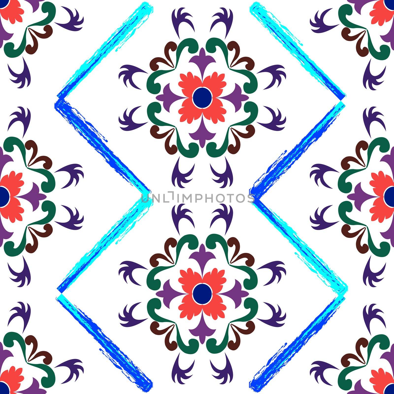 retro seamless floral pattern, vector art illustration