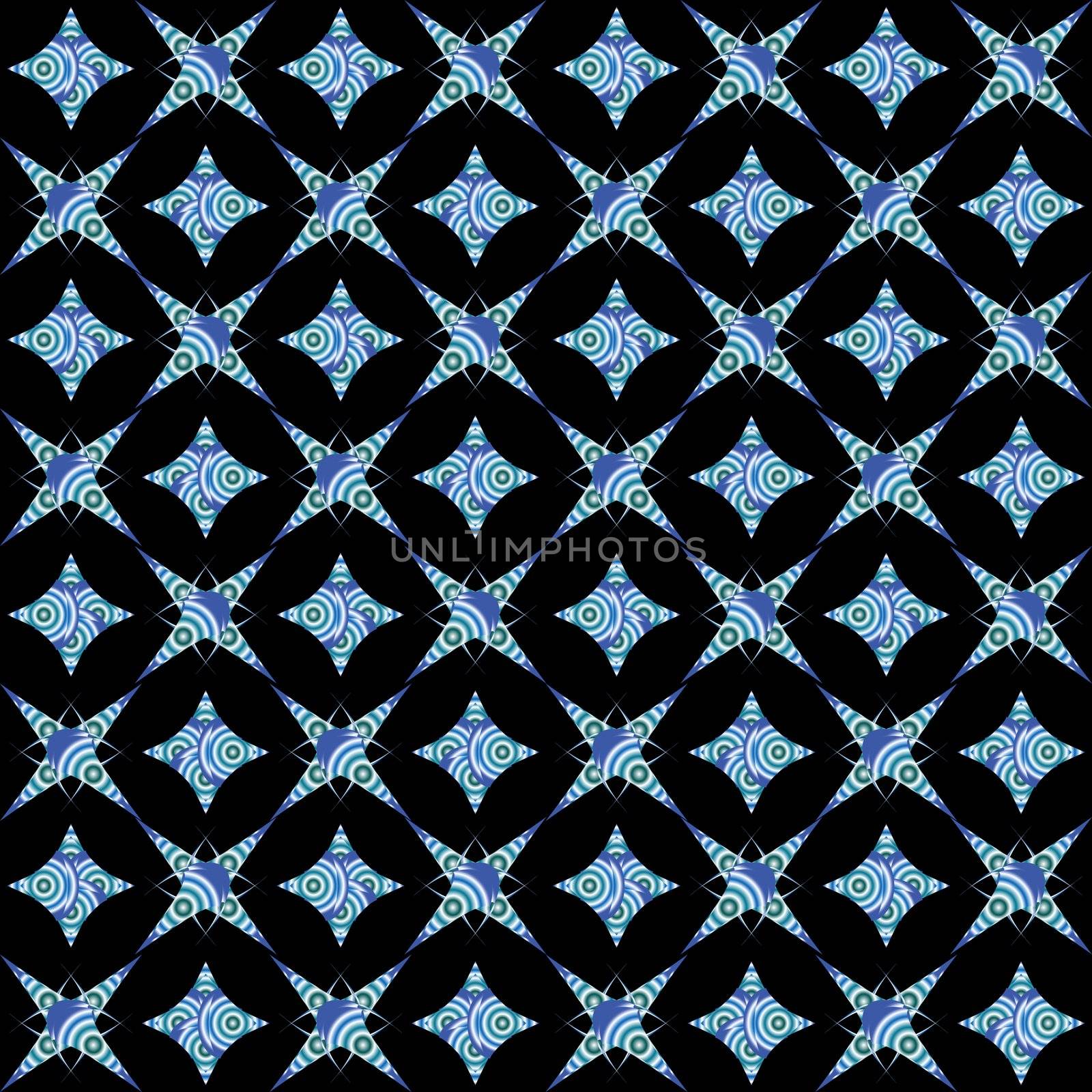 retro white and blue seamless pattern on black background by robertosch