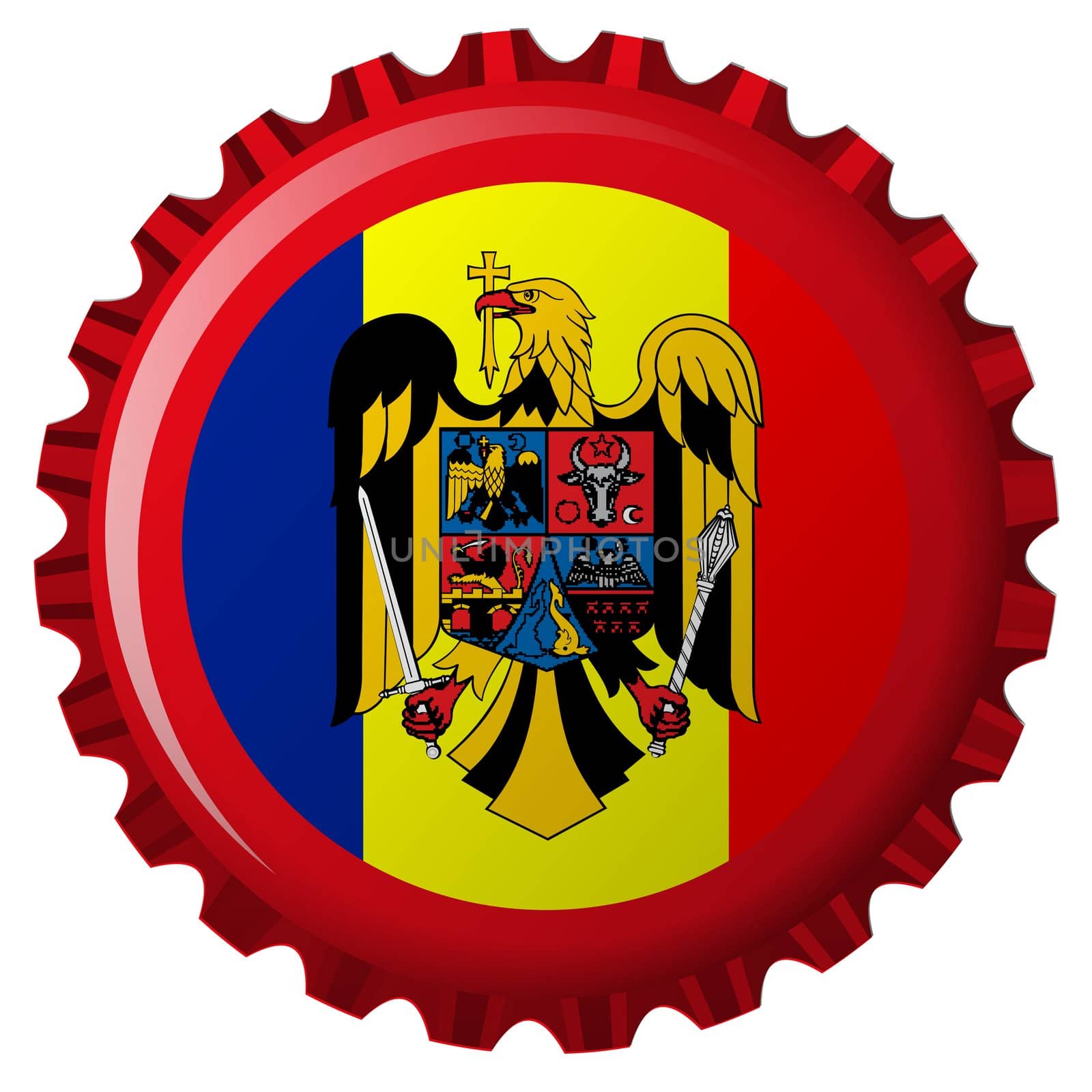 romania abstract flag on bottle cap by robertosch