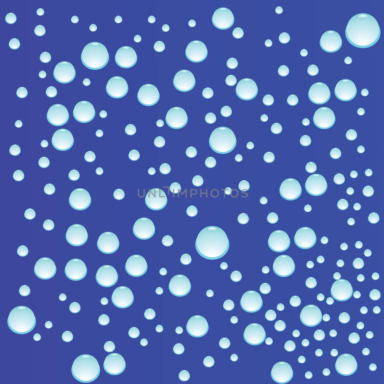 round blue water drops, vector art illustration