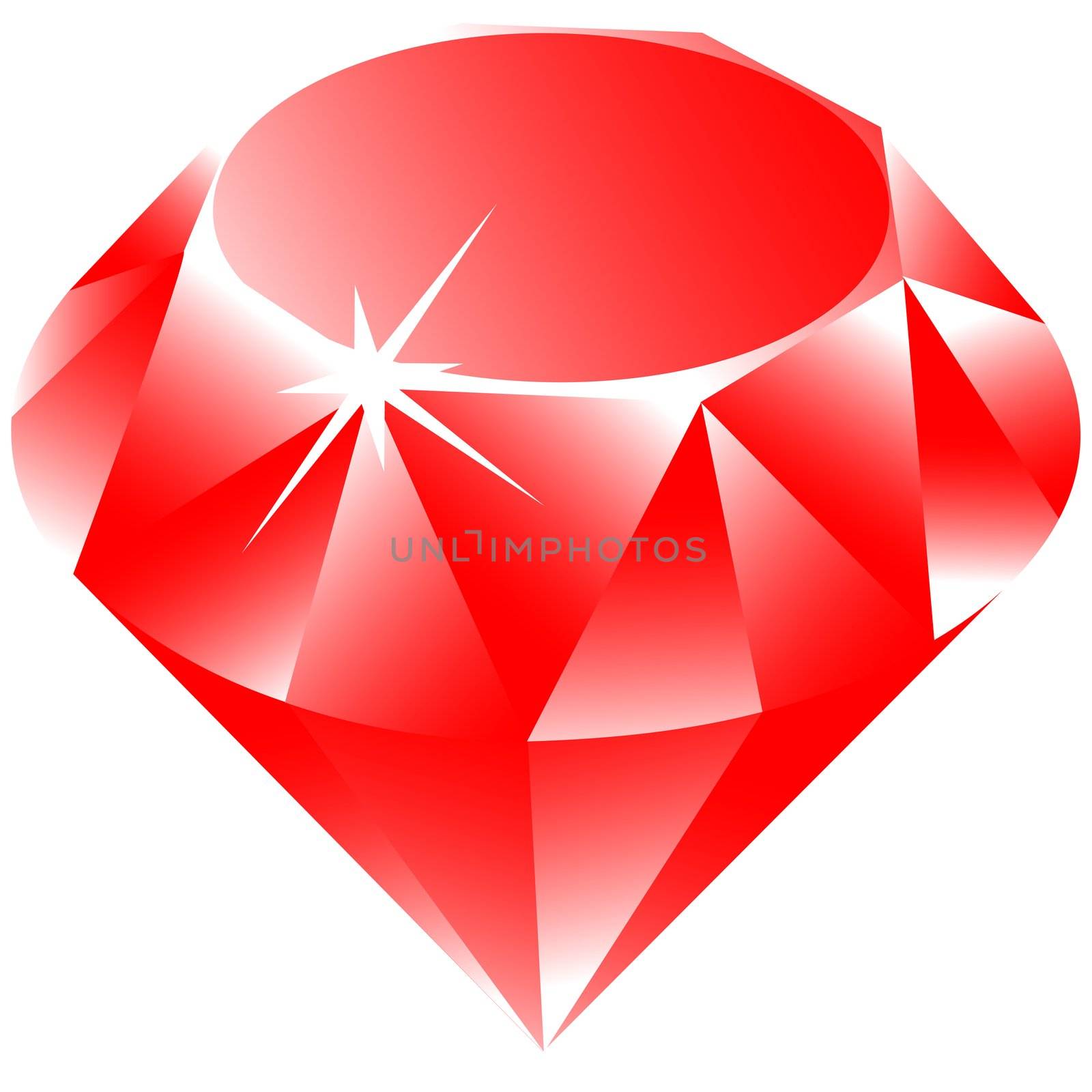 ruby vector against white background, abstract vector art illustration