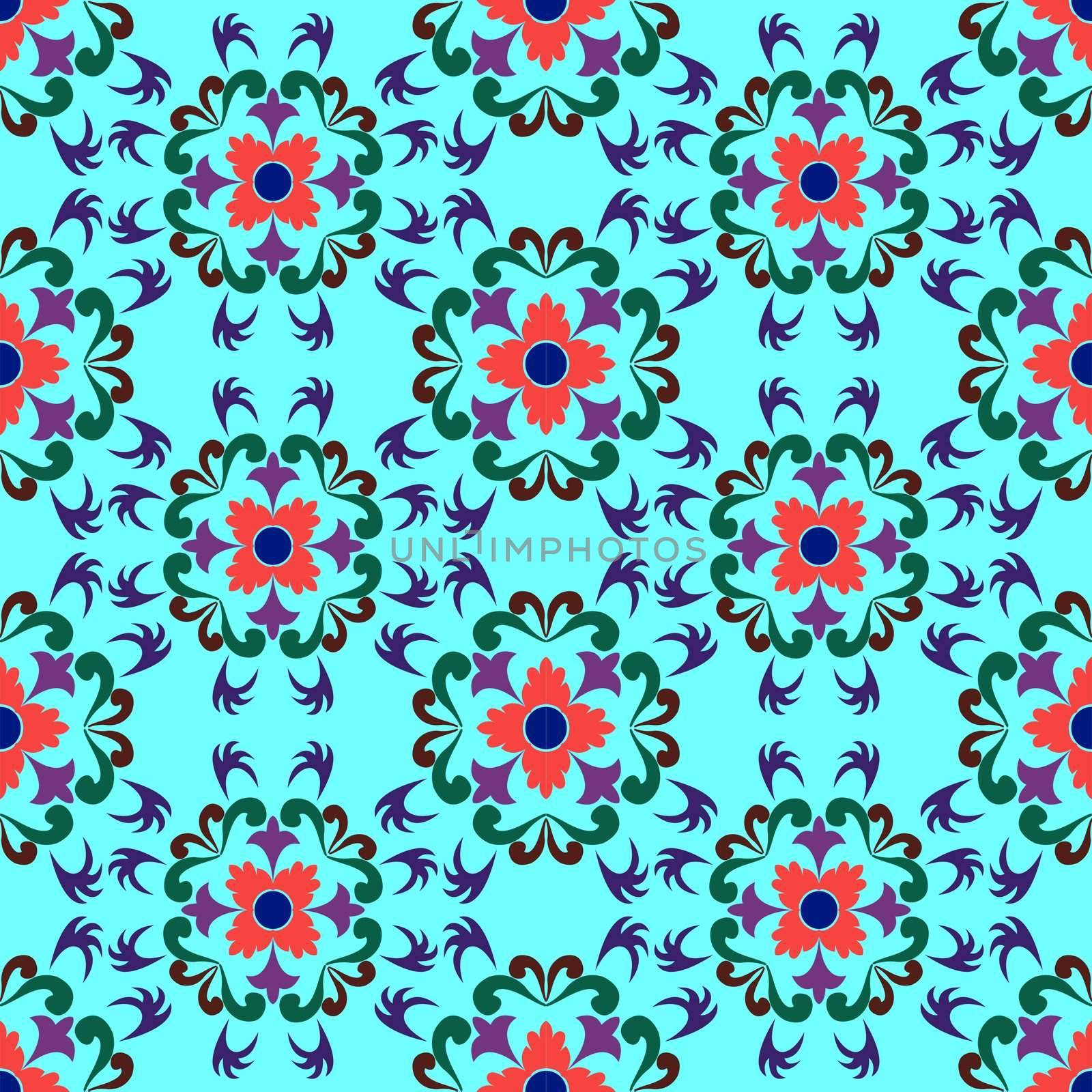 seamless flowers pattern, vector art illustration