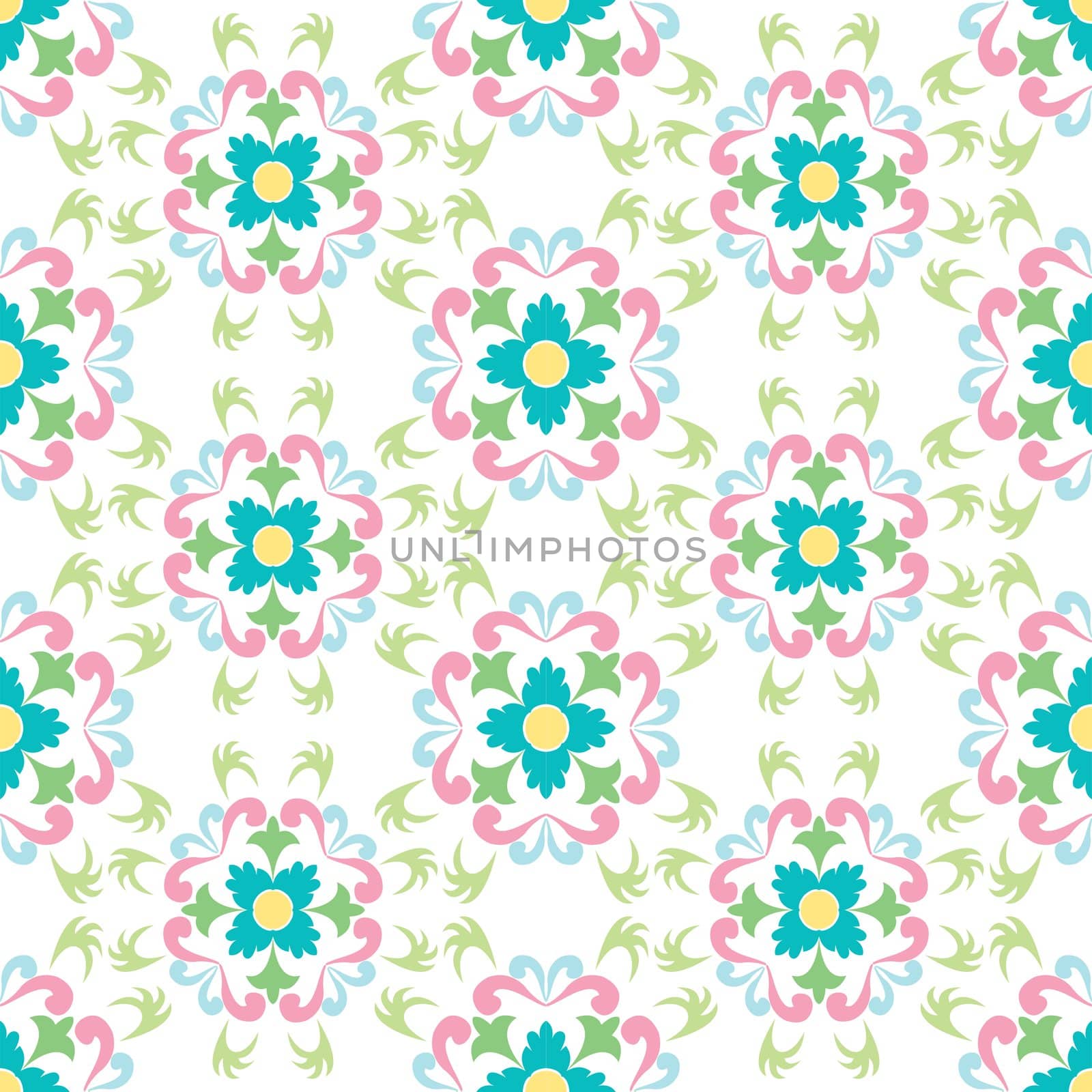 seamless flowers pattern isolated on white background by robertosch