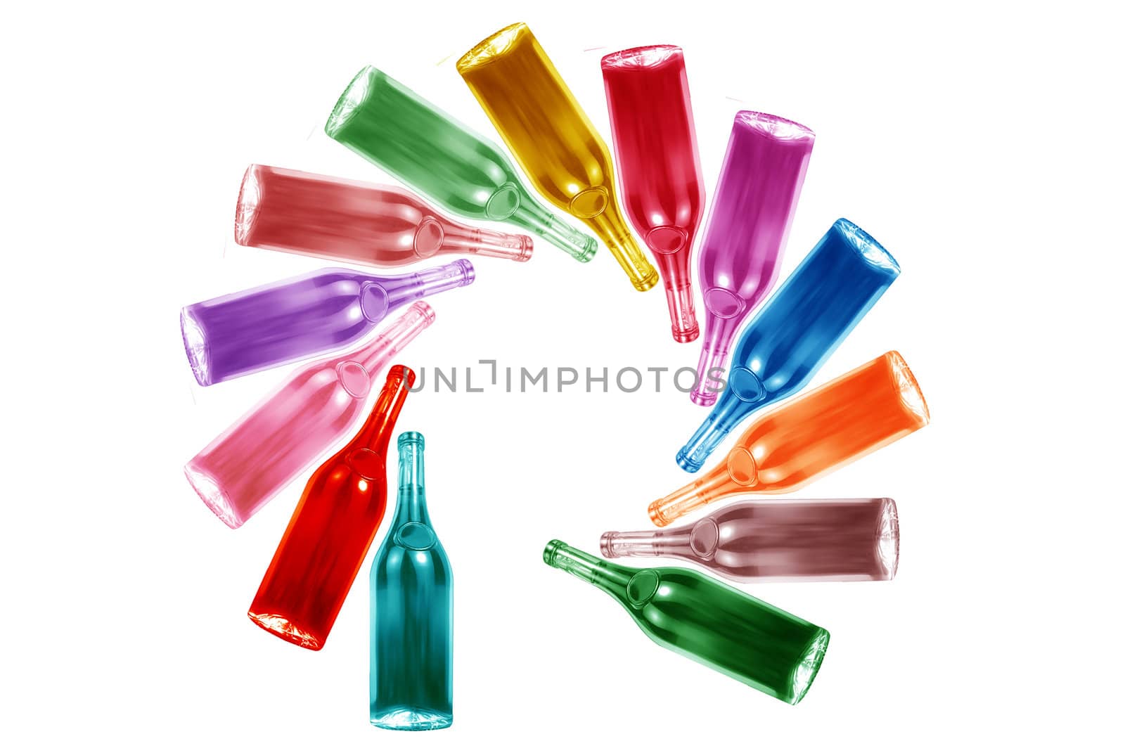 Colorful bottles Circle