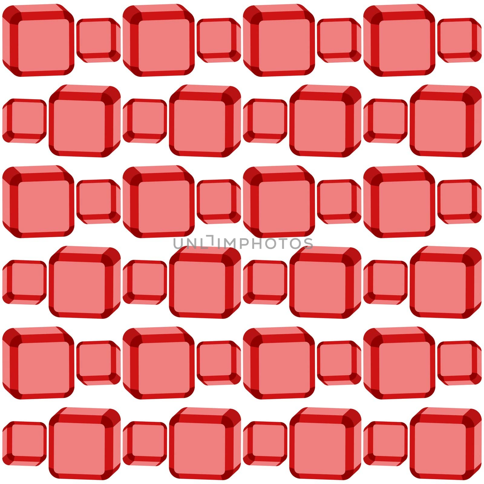 seamless red cubes texture, abstract pattern; art illustration