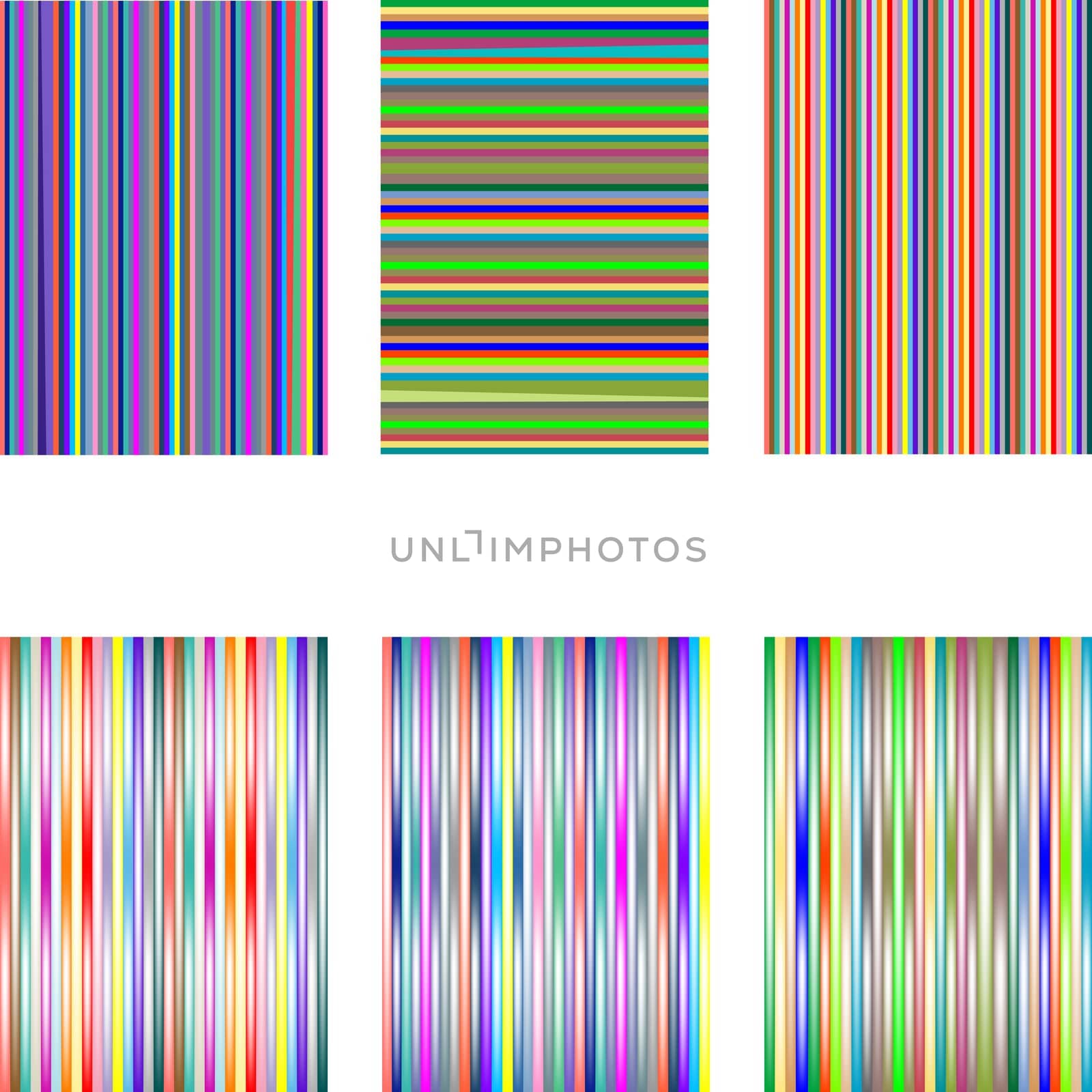 set of 6 diferent stripes isolated on white by robertosch