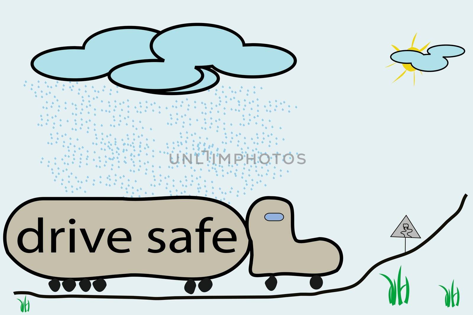 drive safe illustration, vector art