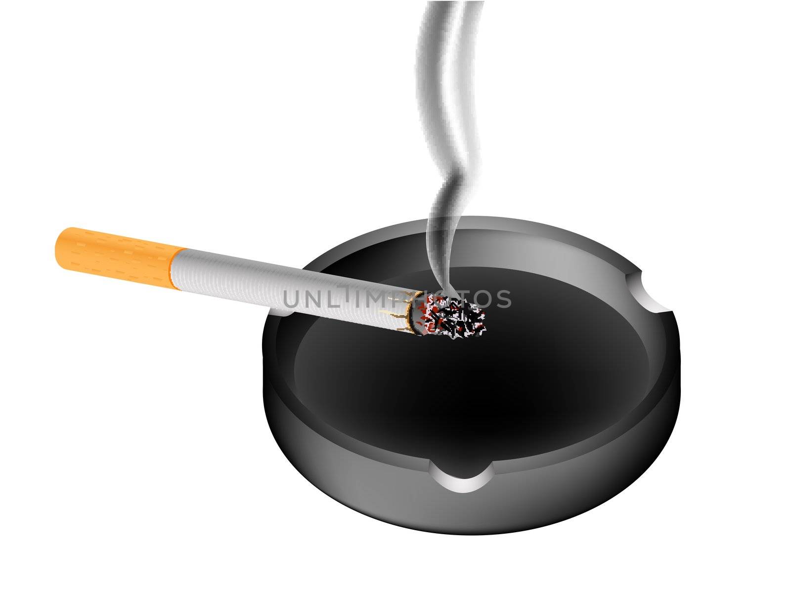 smoky cigarette and ashtray by robertosch