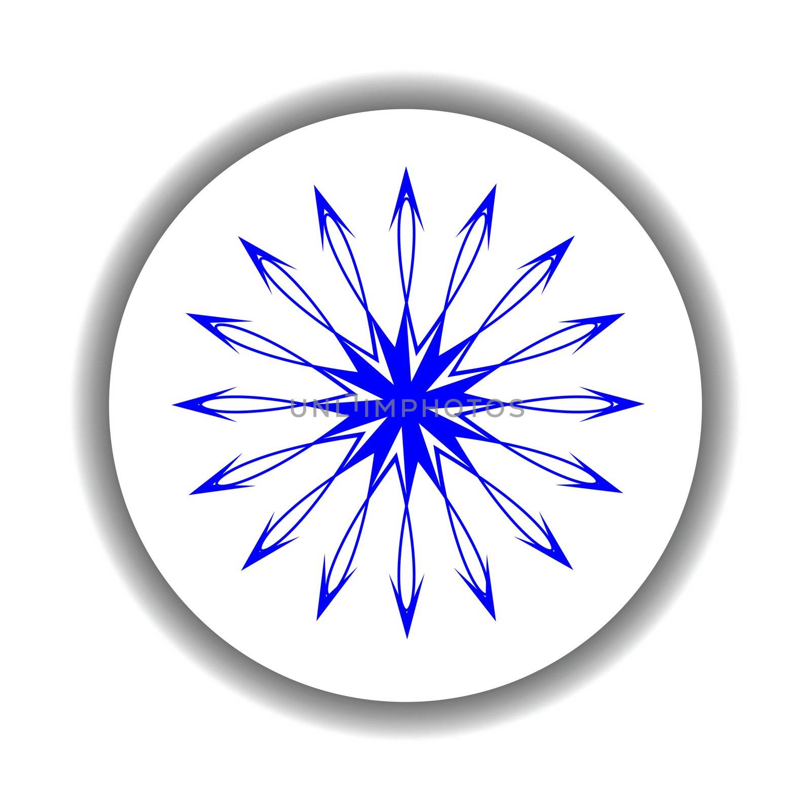 snow flake medallion, vector art illustration, easy to change colors