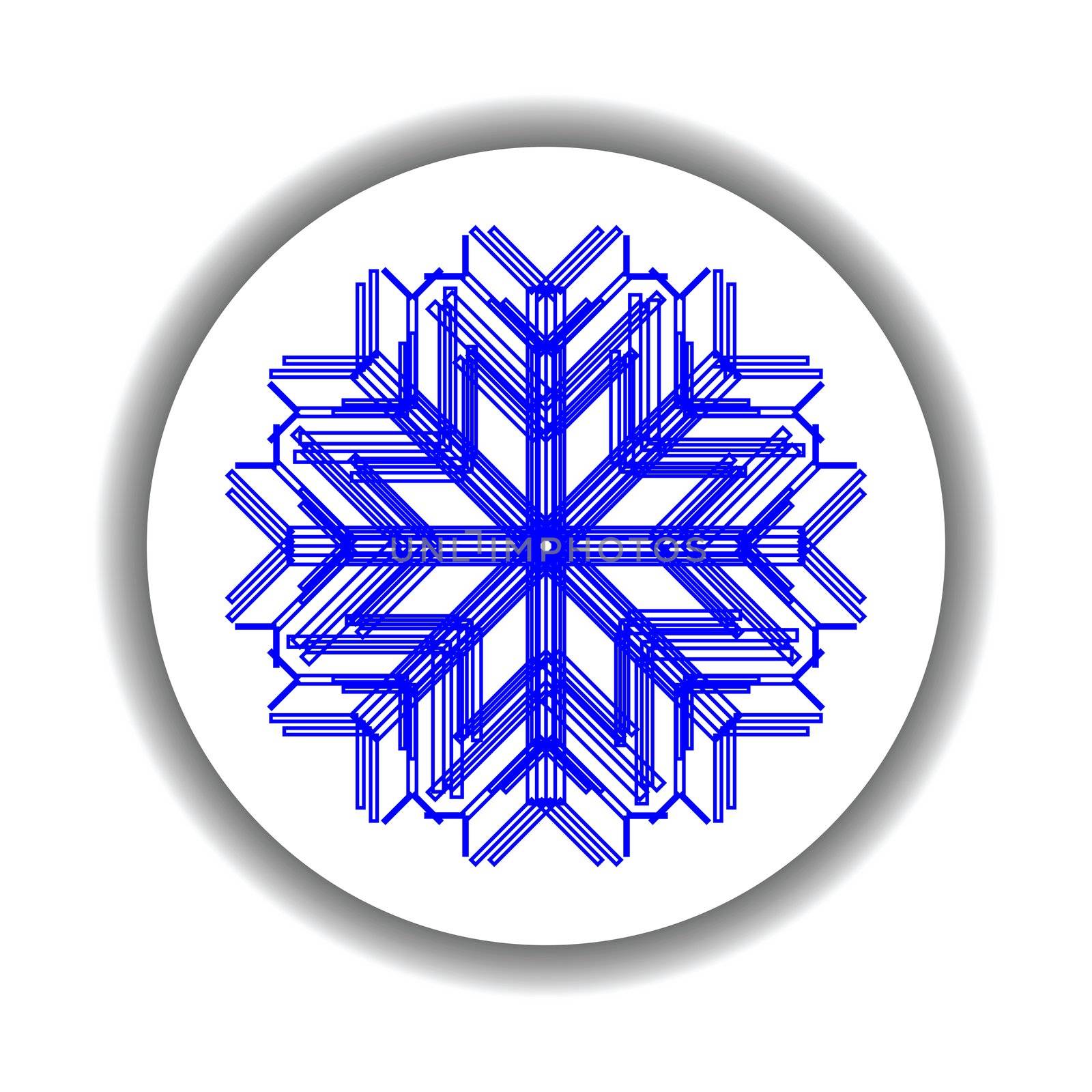 snow flake medallion, vector art illustration, easy to change colors