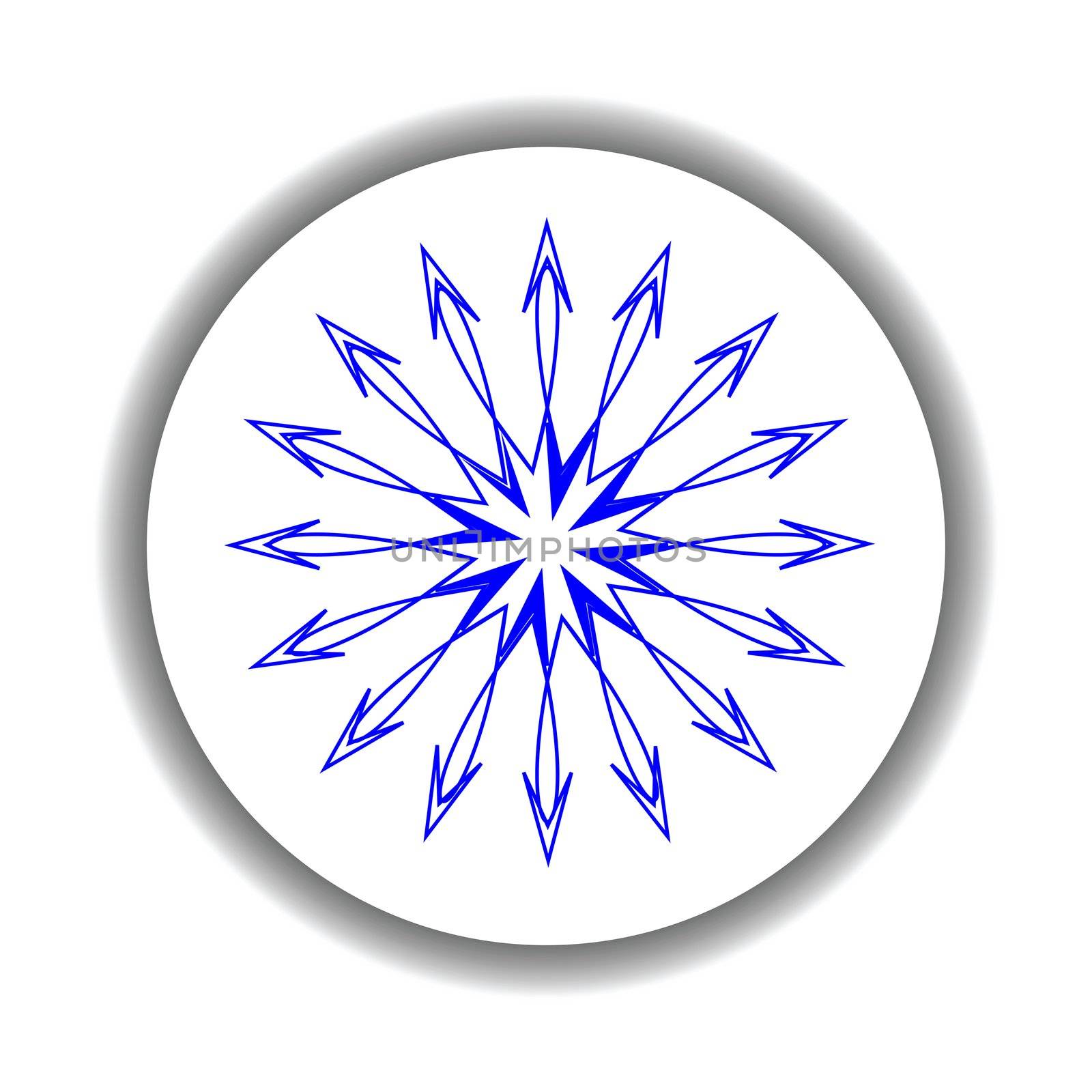 snow flake medallion, vector art illustration, easy to change collors