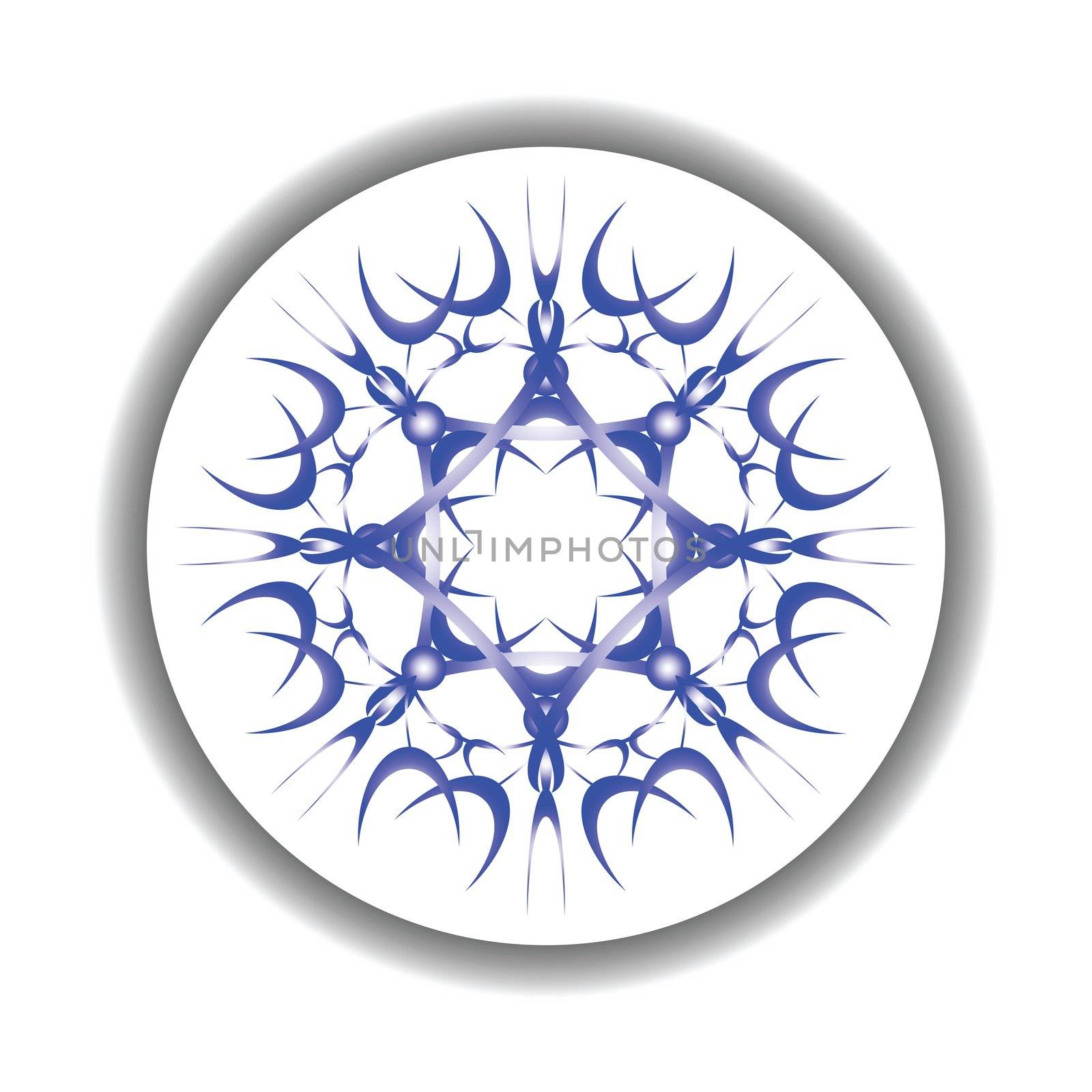 snow flake medallion, vector art illustration