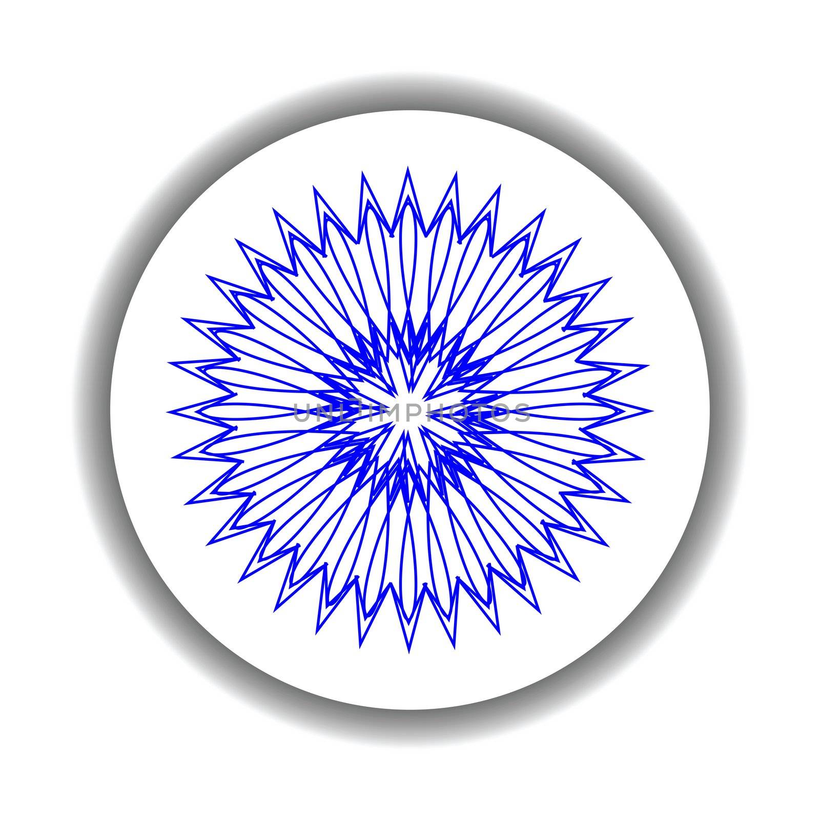 snow flake medallion, vector art illustration, easy to change colors