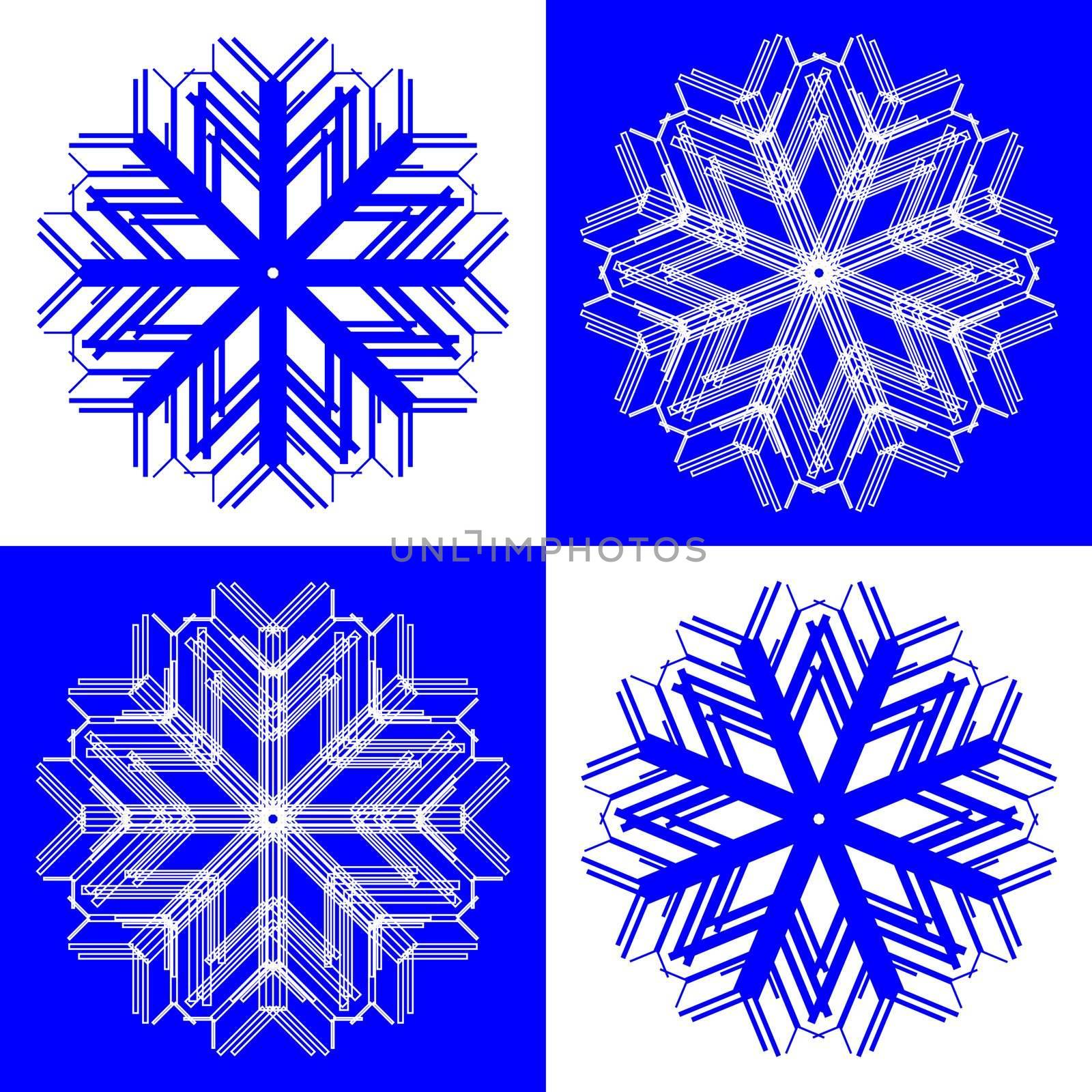 snow flakes, vector art illustration; easy to change colors