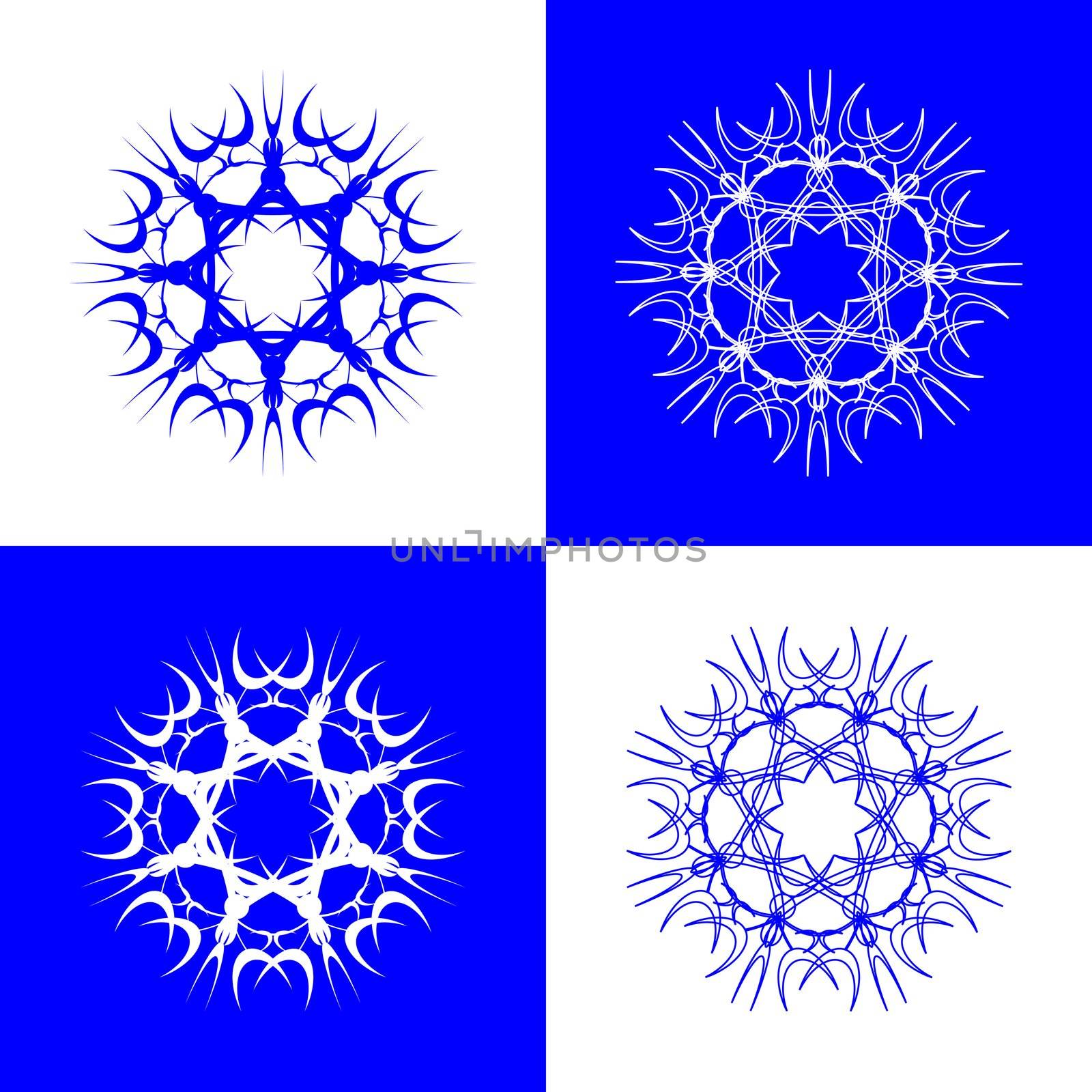 snow flakes, vector art illustration; easy to change colors