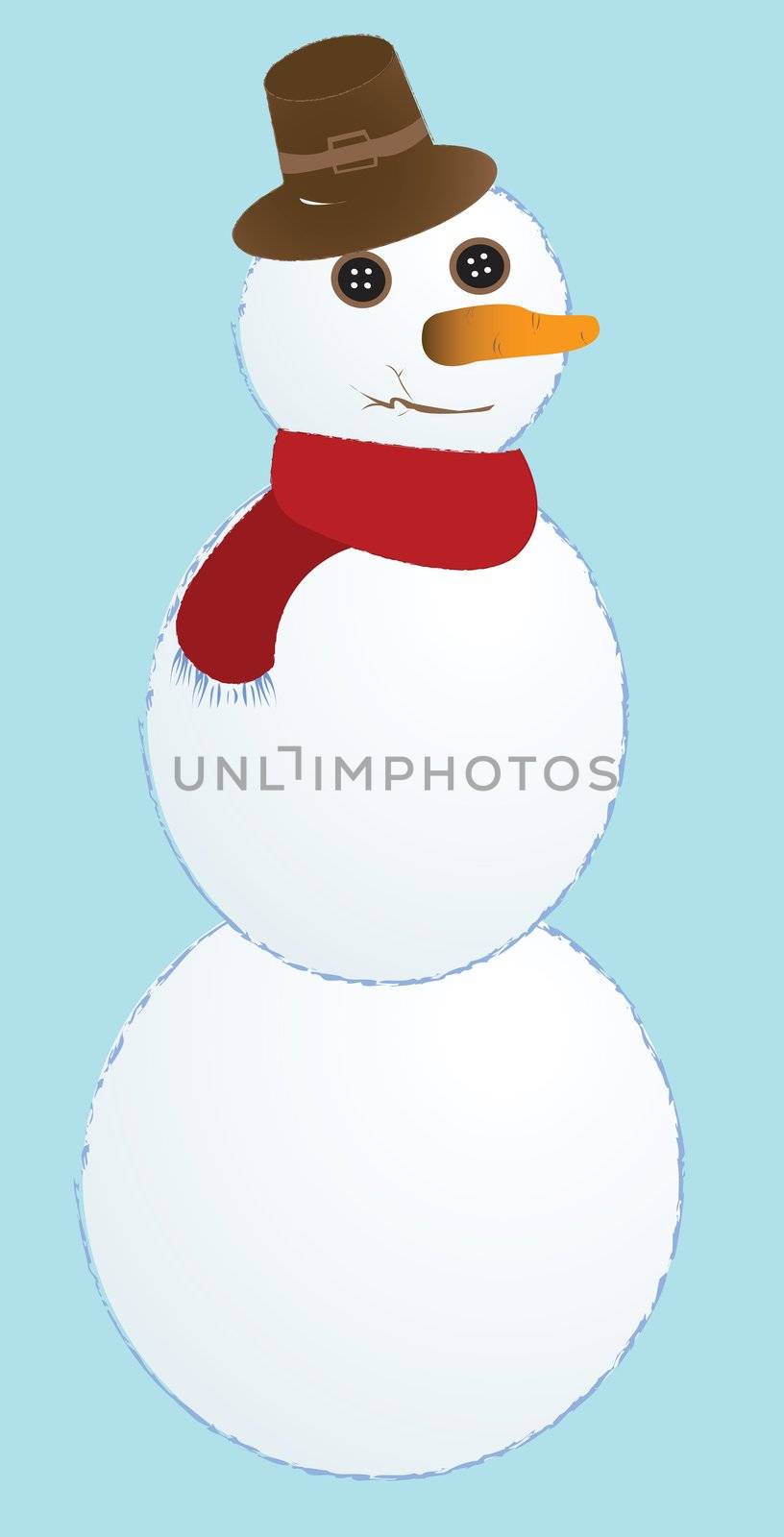 snow man, vector art illustration