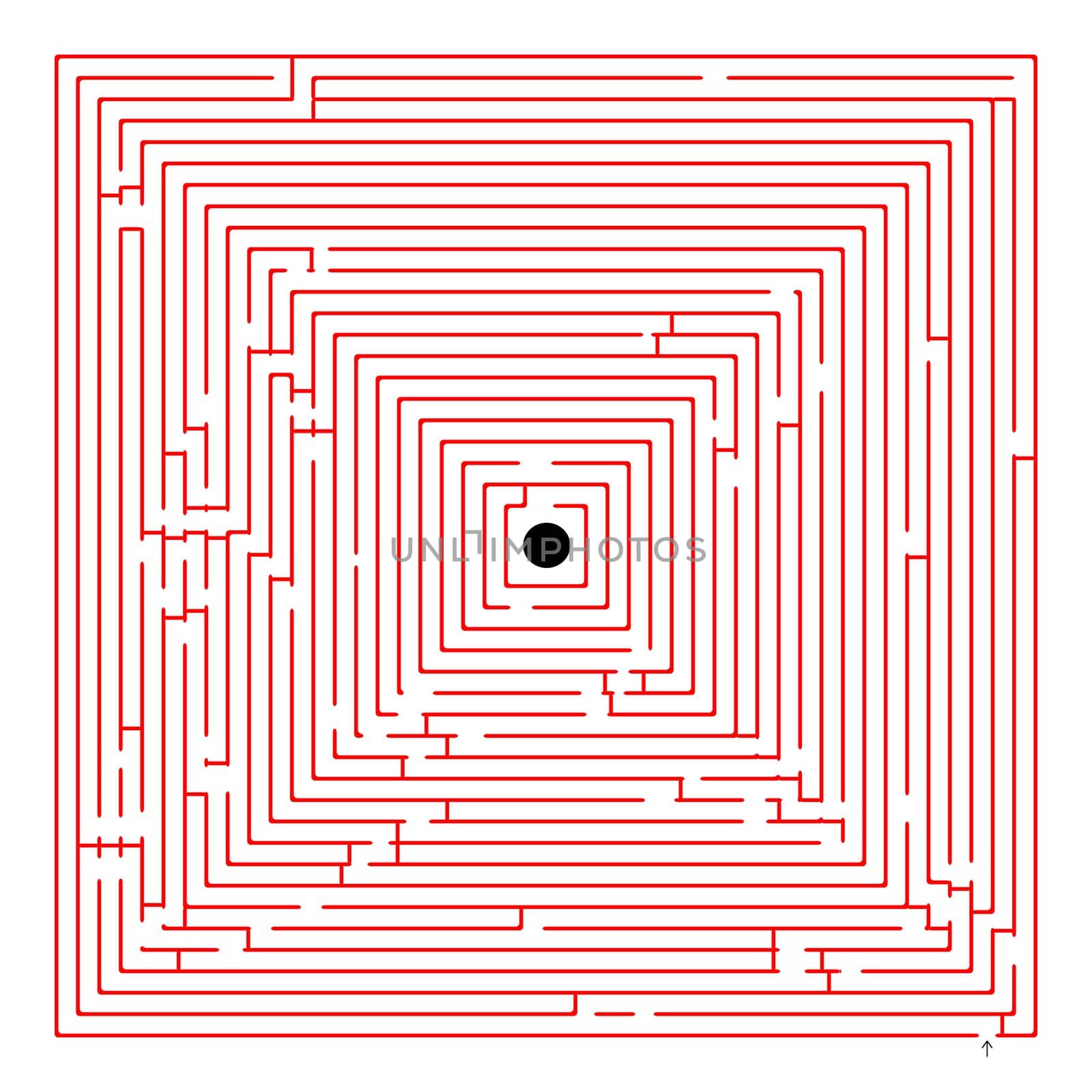 square red maze, abstract art illustration